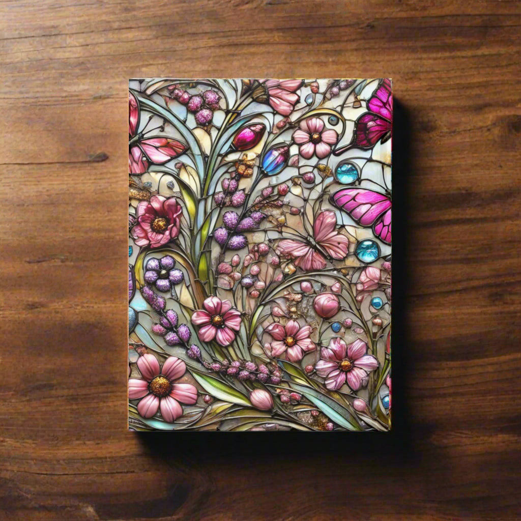 Butterfly Blossom Journal - Floral Notebook, Nature Lover Gift, Writing Journal, Butterfly Art, Stationery