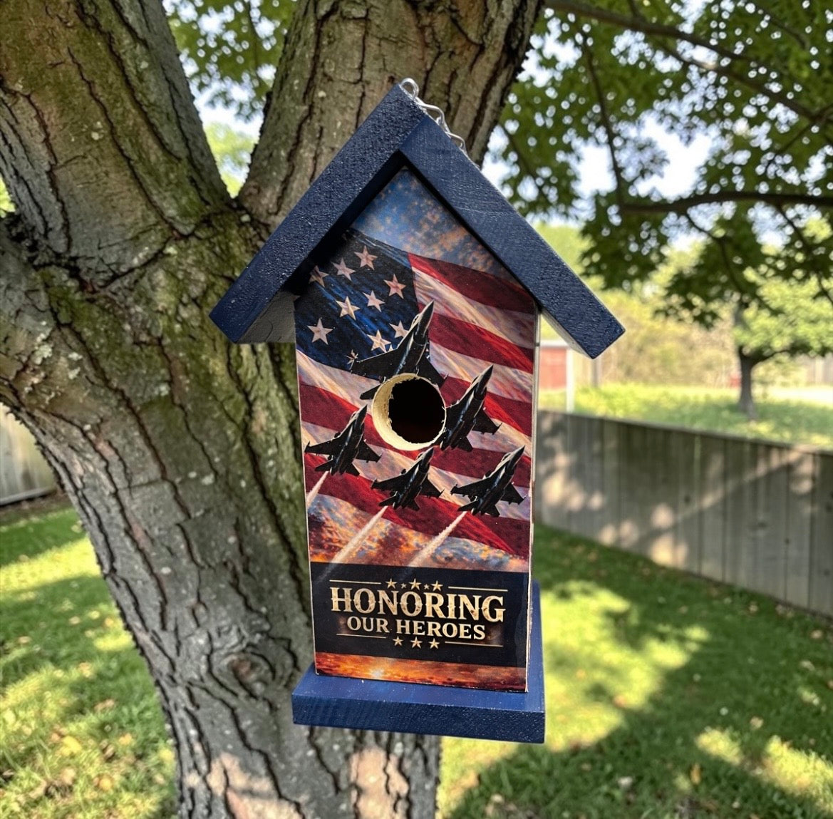Patriotic Military Inspired Wood Birdhouse
