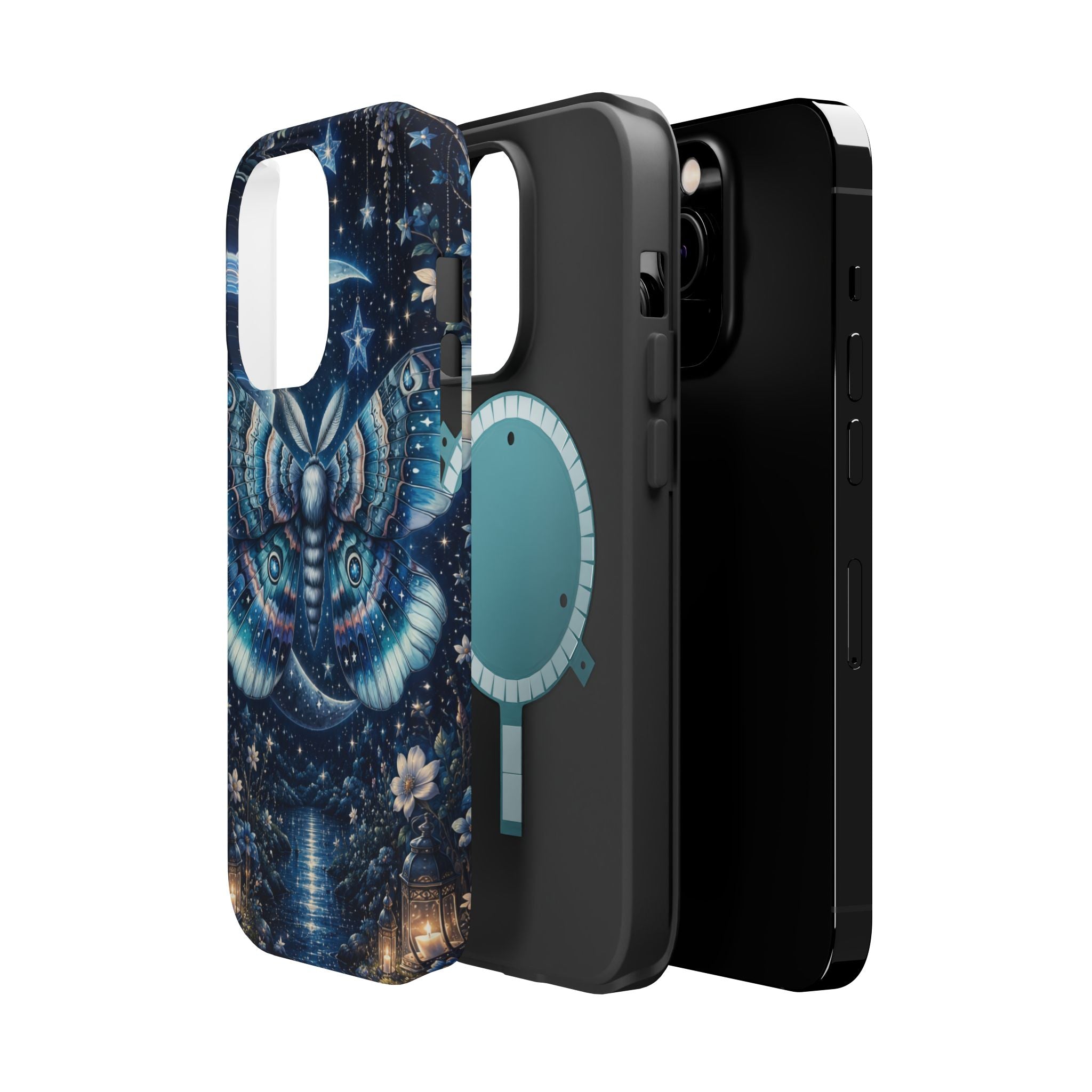 Mystic Moth Moon Phone Case – Night Sky MagSafe-Compatible Cover