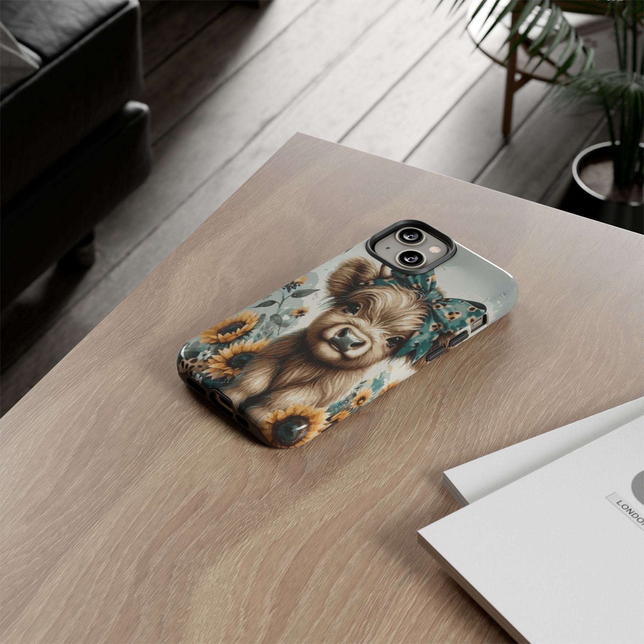 Adorable Cow Phone Case – Floral Farmhouse Design, Cute Animal Lover Gift