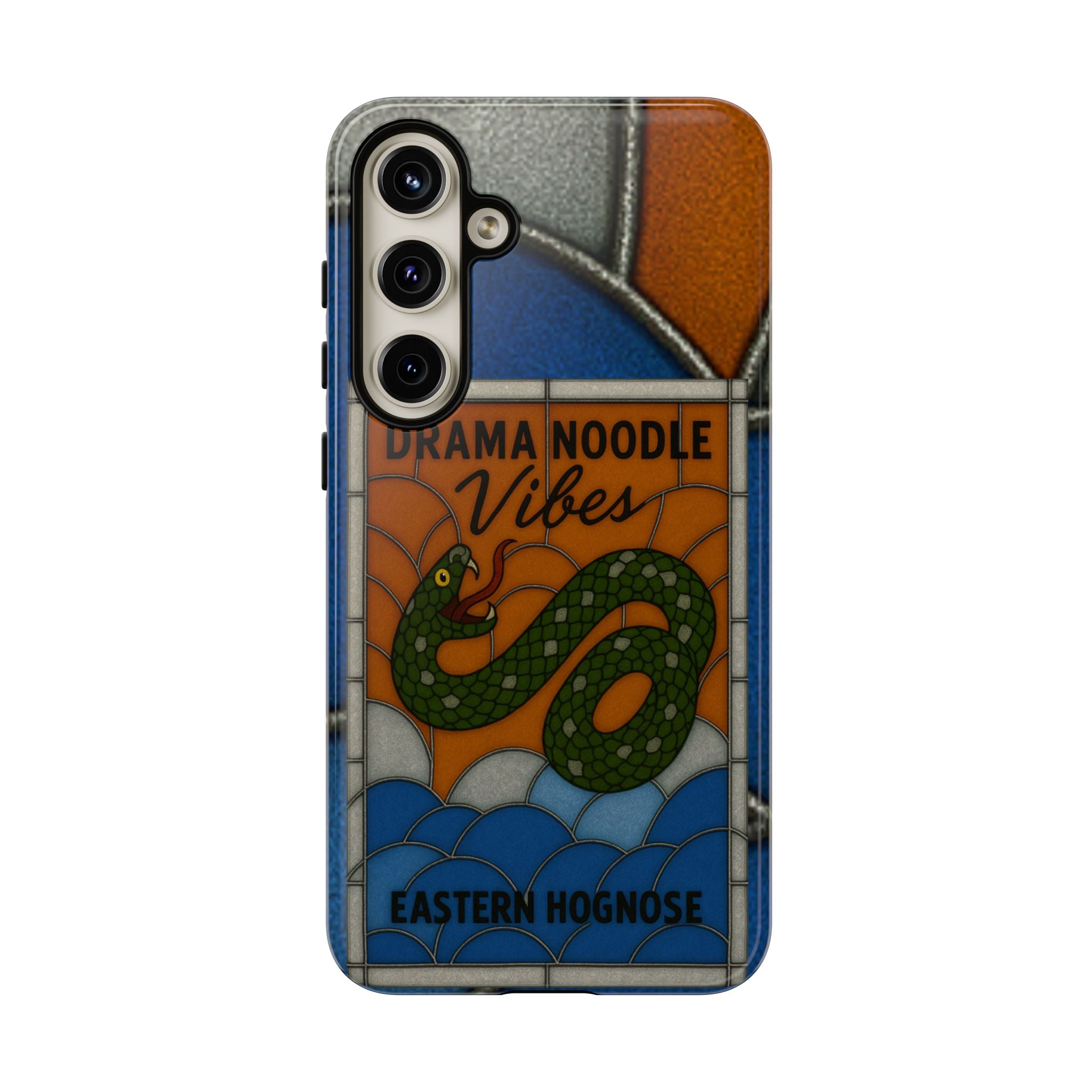 Stained Glass Snake Phone Case – Vibrant Drama Noodle Aesthetic Cover