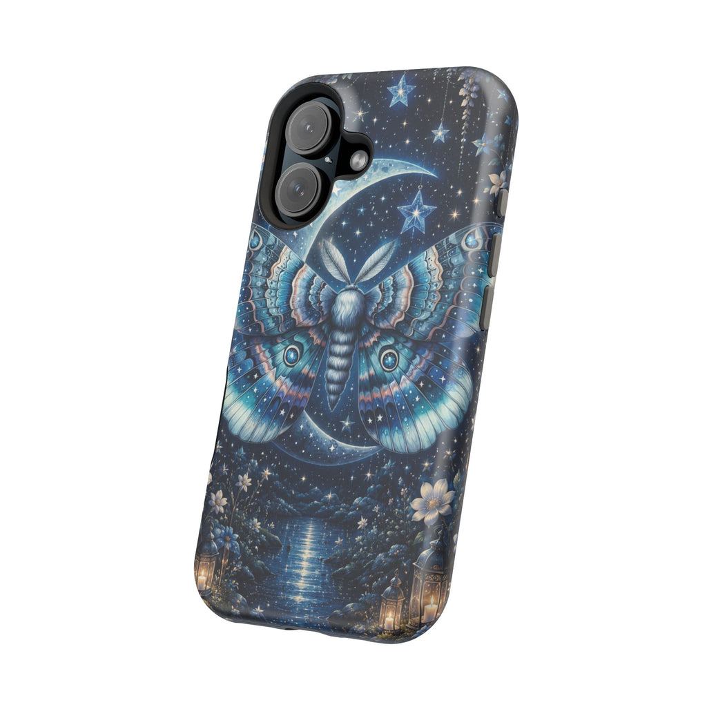 Mystic Moth Moon Phone Case – Night Sky MagSafe-Compatible Cover