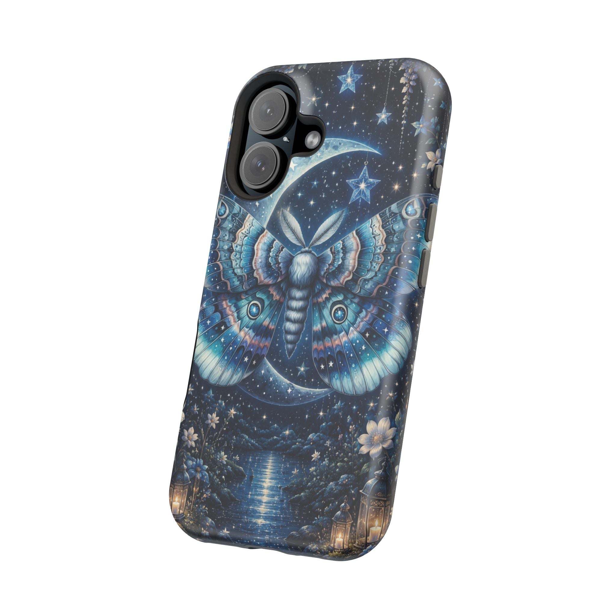 Mystic Moth Moon Phone Case – Night Sky MagSafe-Compatible Cover