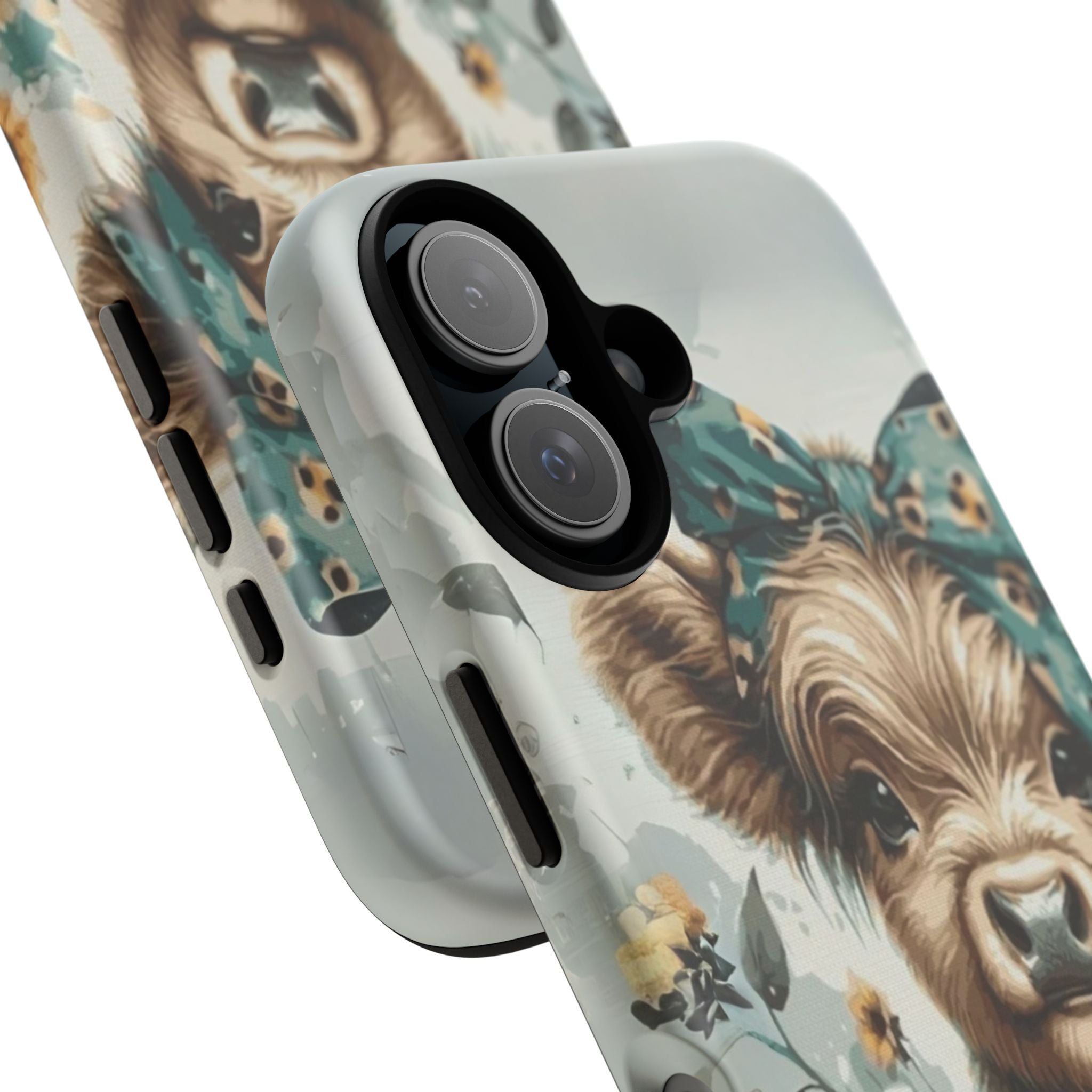 Adorable Cow Phone Case – Floral Farmhouse Design, Cute Animal Lover Gift