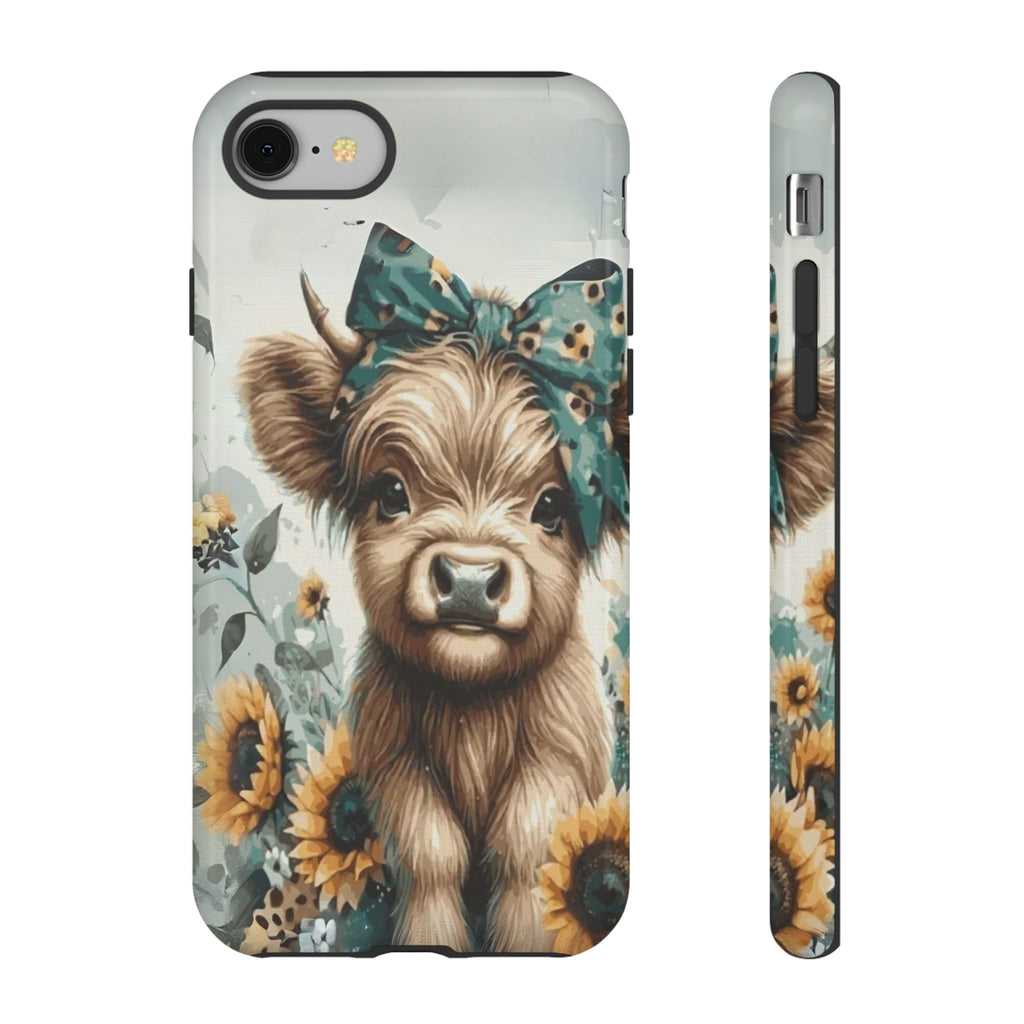 Adorable Cow Phone Case – Floral Farmhouse Design, Cute Animal Lover Gift