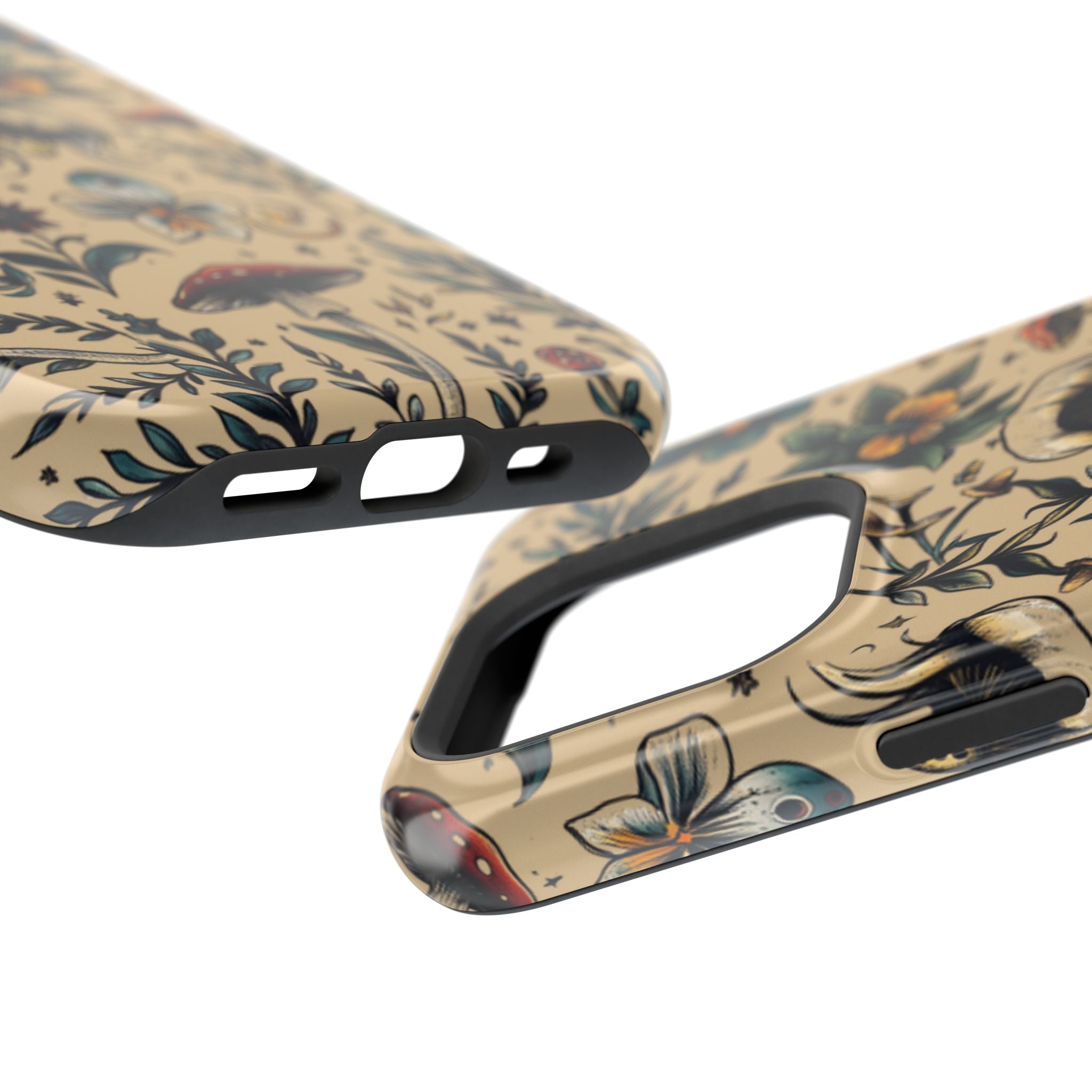 Vintage Botanical Mushroom Phone Case – MagSafe-Compatible Cover