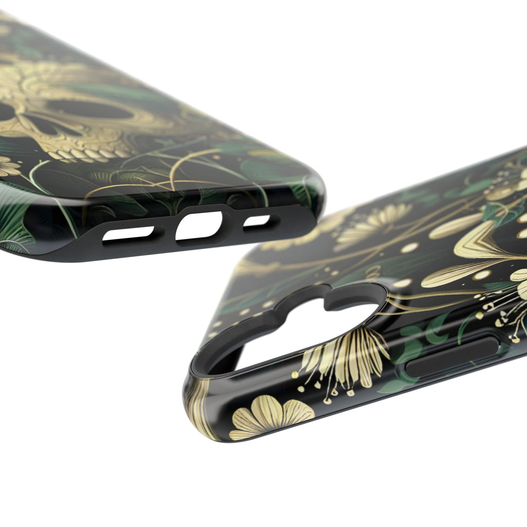 Floral Skull Phone Case – Botanical Gothic MagSafe-Compatible Cover