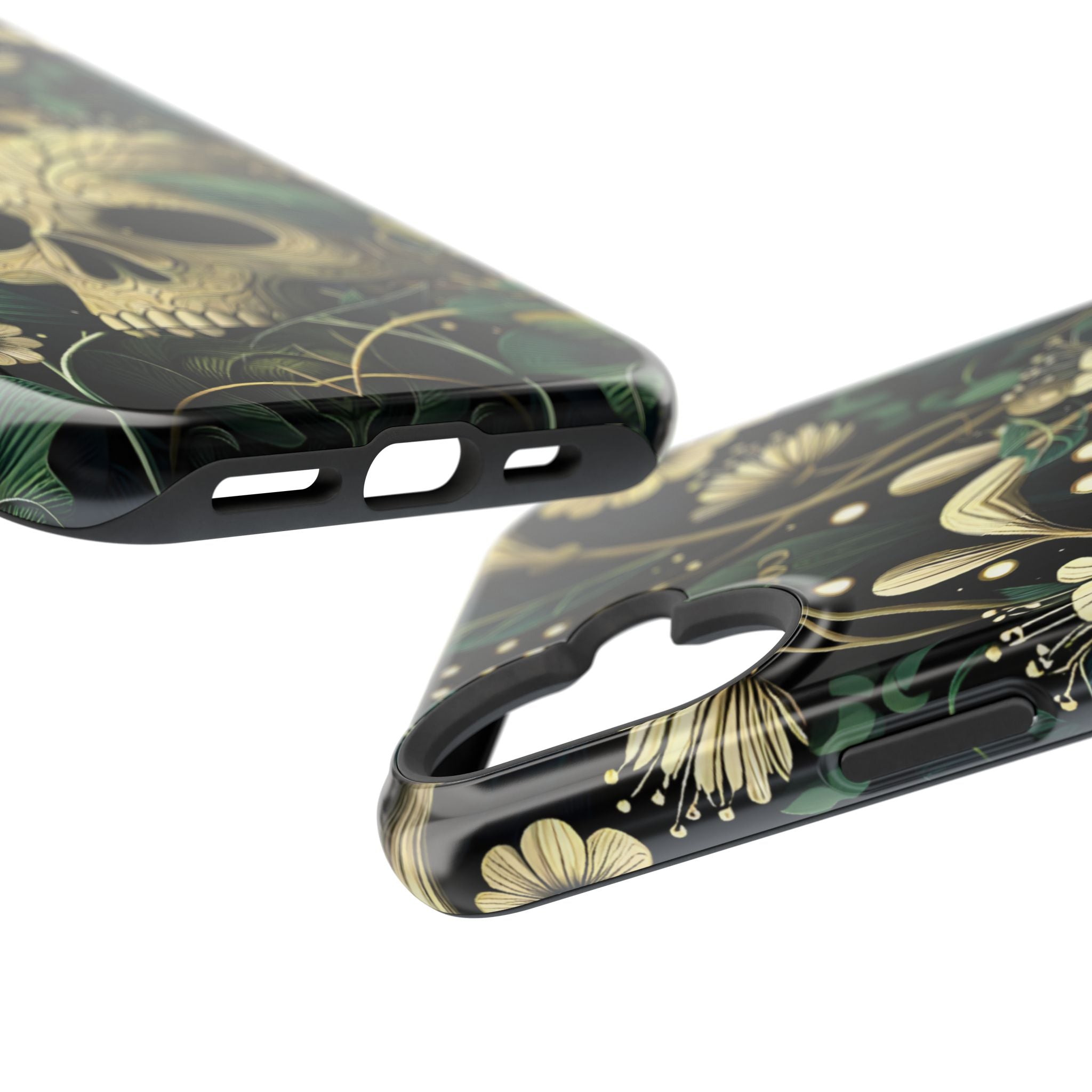 Floral Skull Phone Case – Botanical Gothic MagSafe-Compatible Cover