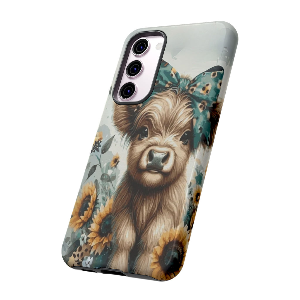 Adorable Cow Phone Case – Floral Farmhouse Design, Cute Animal Lover Gift