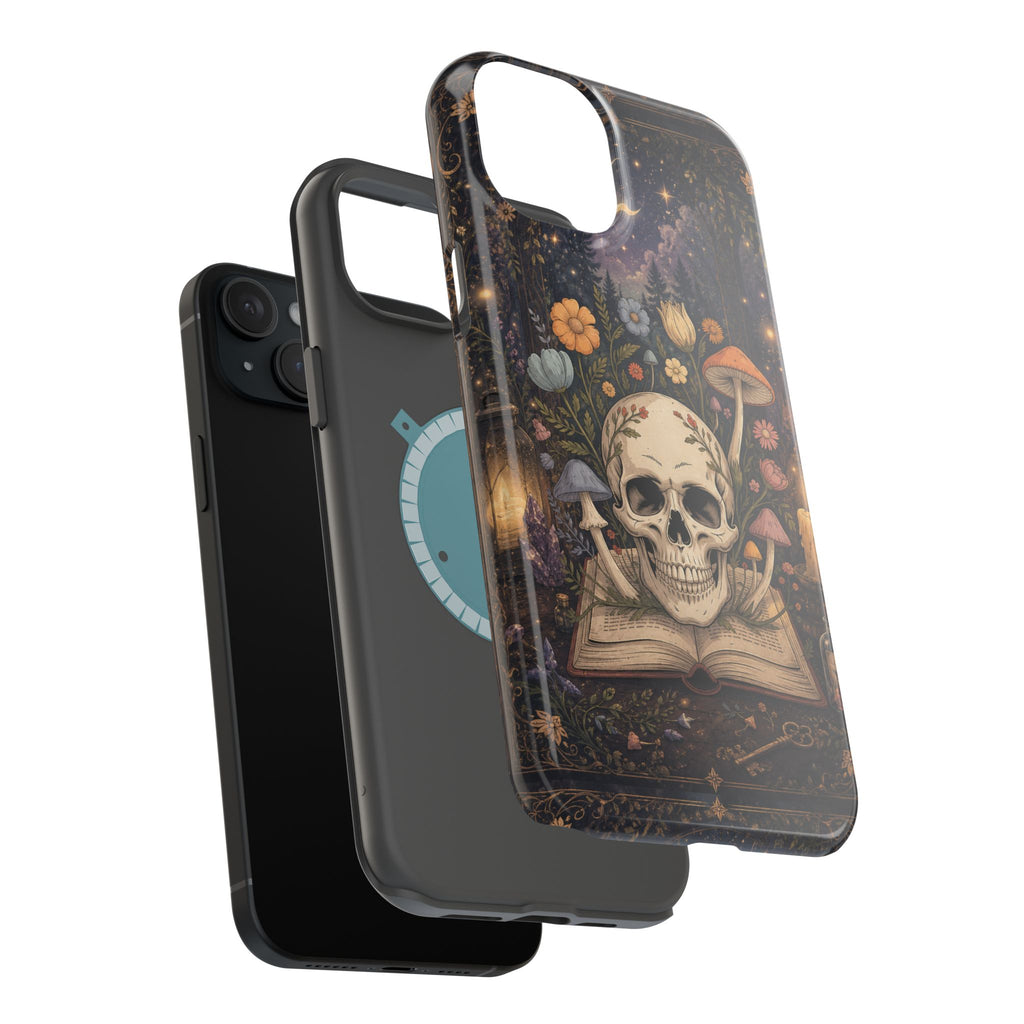 Skull & Mushroom Phone Case – Gothic MagSafe-Compatible Impact-Resistant Case