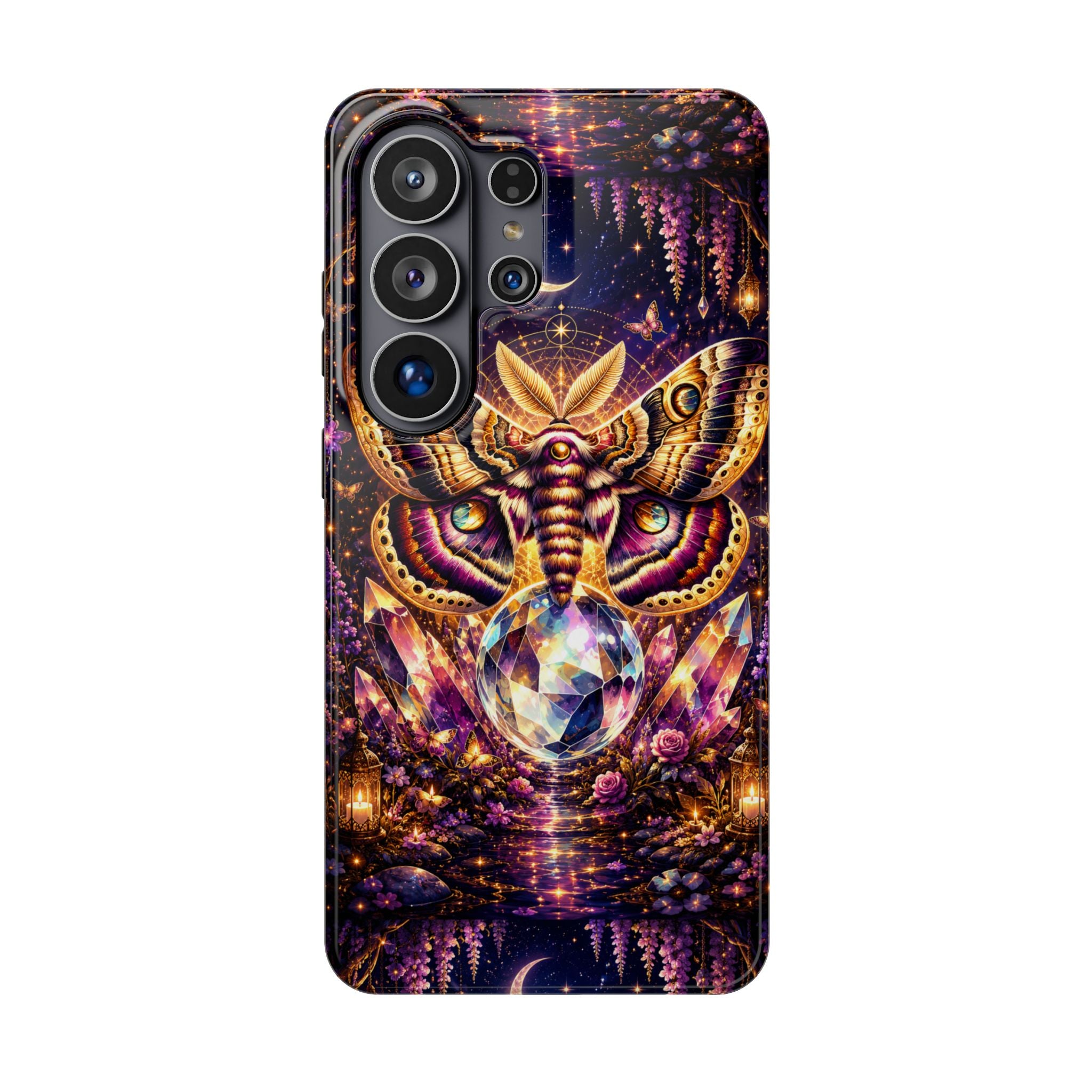 Mystic Moth Crystal Phone Case – Jewel-Toned MagSafe-Compatible Cover