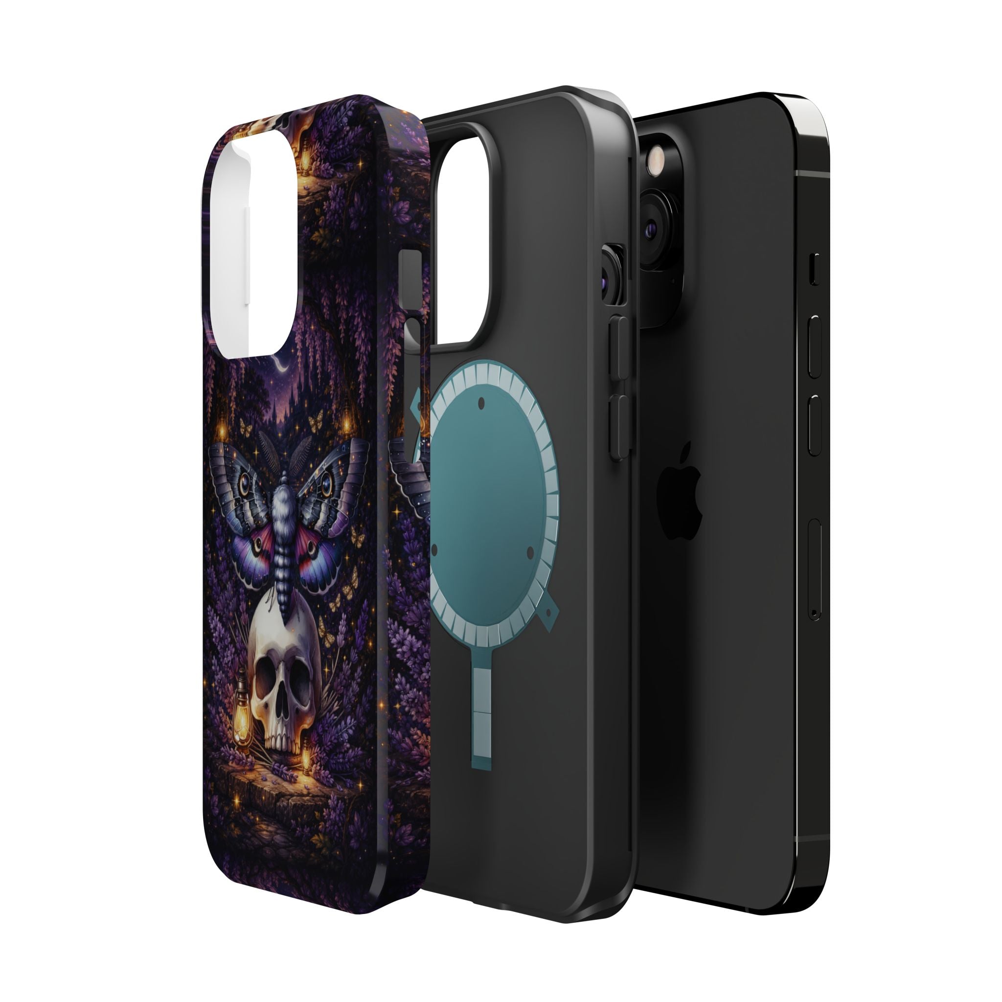 Moth & Skull Phone Case – Dark Mystical MagSafe-Compatible Cover