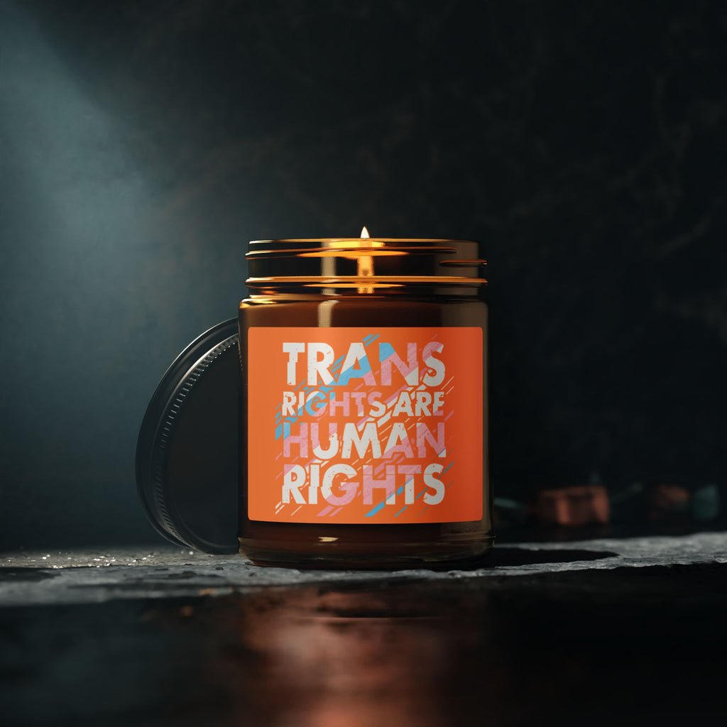 Trans Rights Are Human Rights Scented Soy Candle, LGBTQ Inclusive Statement Candle, Trans Community Gift For Friend, Pride Celebration Decor