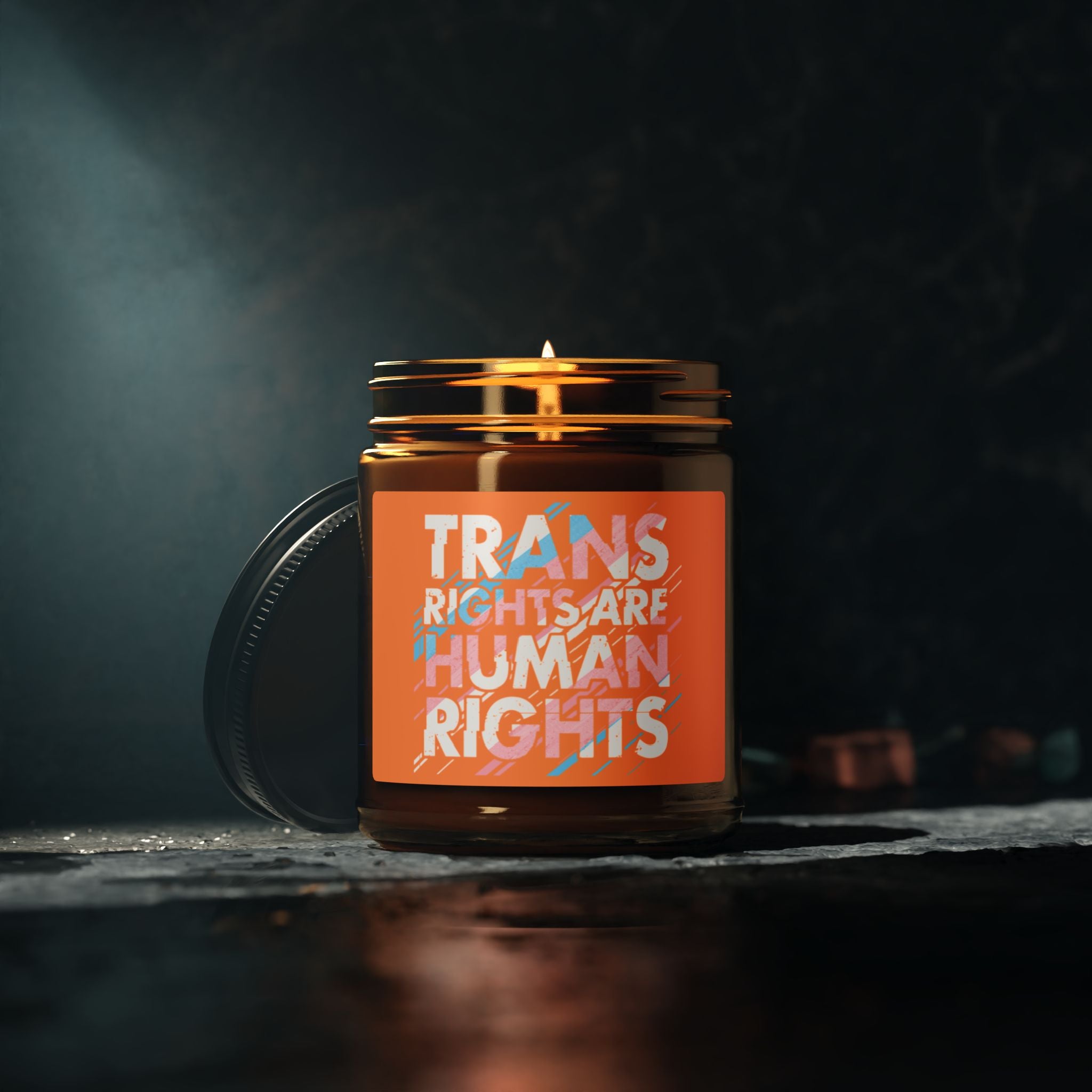 Trans Rights Are Human Rights Scented Soy Candle, LGBTQ Inclusive Statement Candle, Trans Community Gift For Friend, Pride Celebration Decor