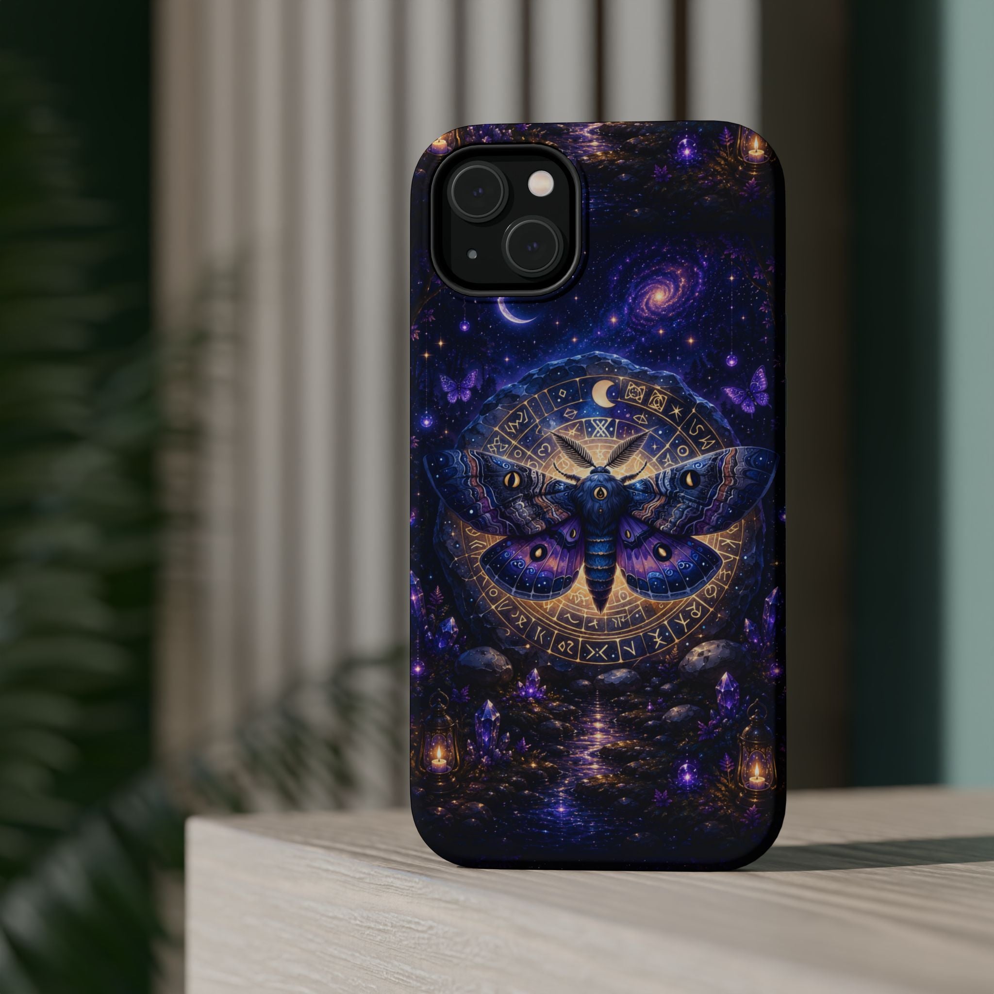 Astrological Moth Phone Case – Celestial MagSafe-Compatible Cover