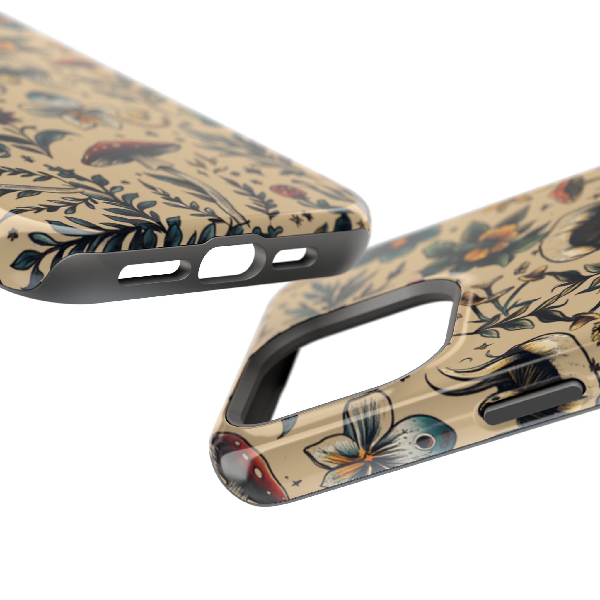 Vintage Botanical Mushroom Phone Case – MagSafe-Compatible Cover