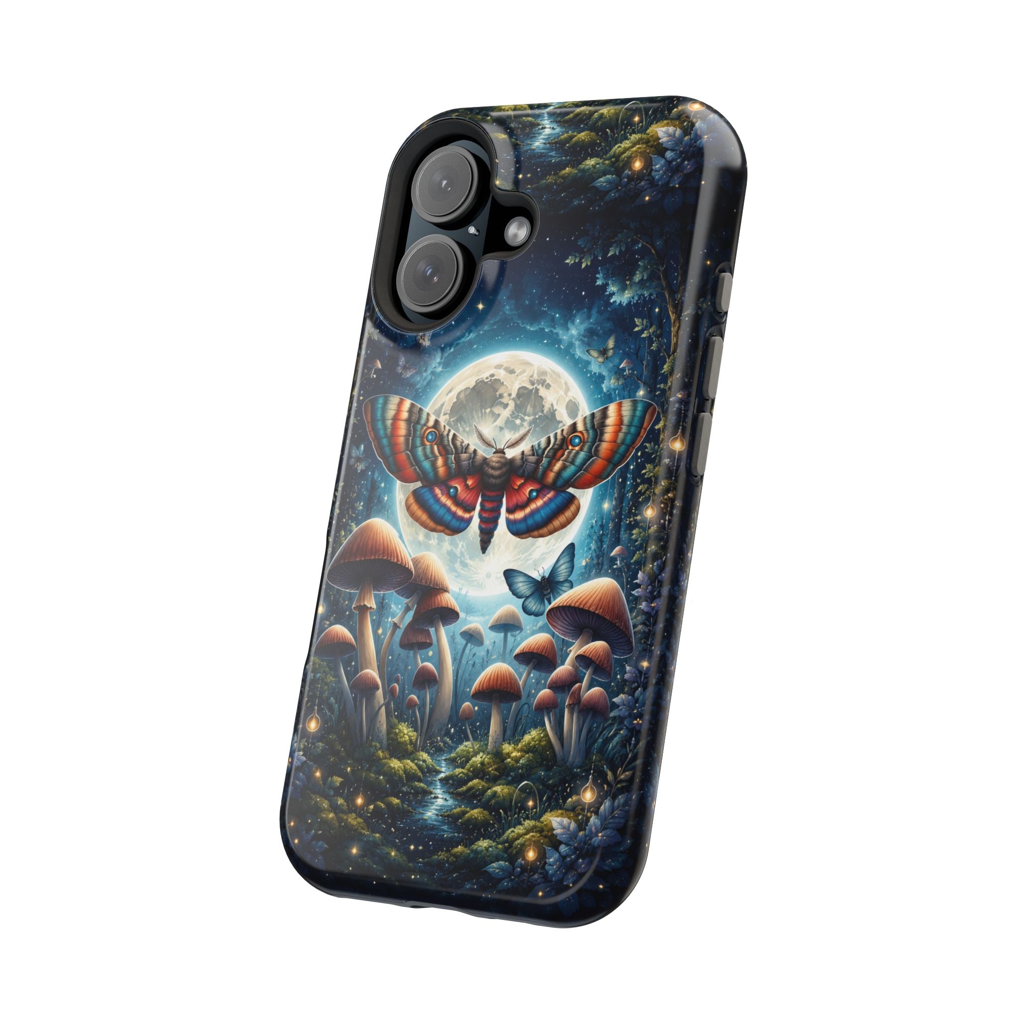 Mystic Moth Moon Phone Case – Whimsical MagSafe-Compatible Cover