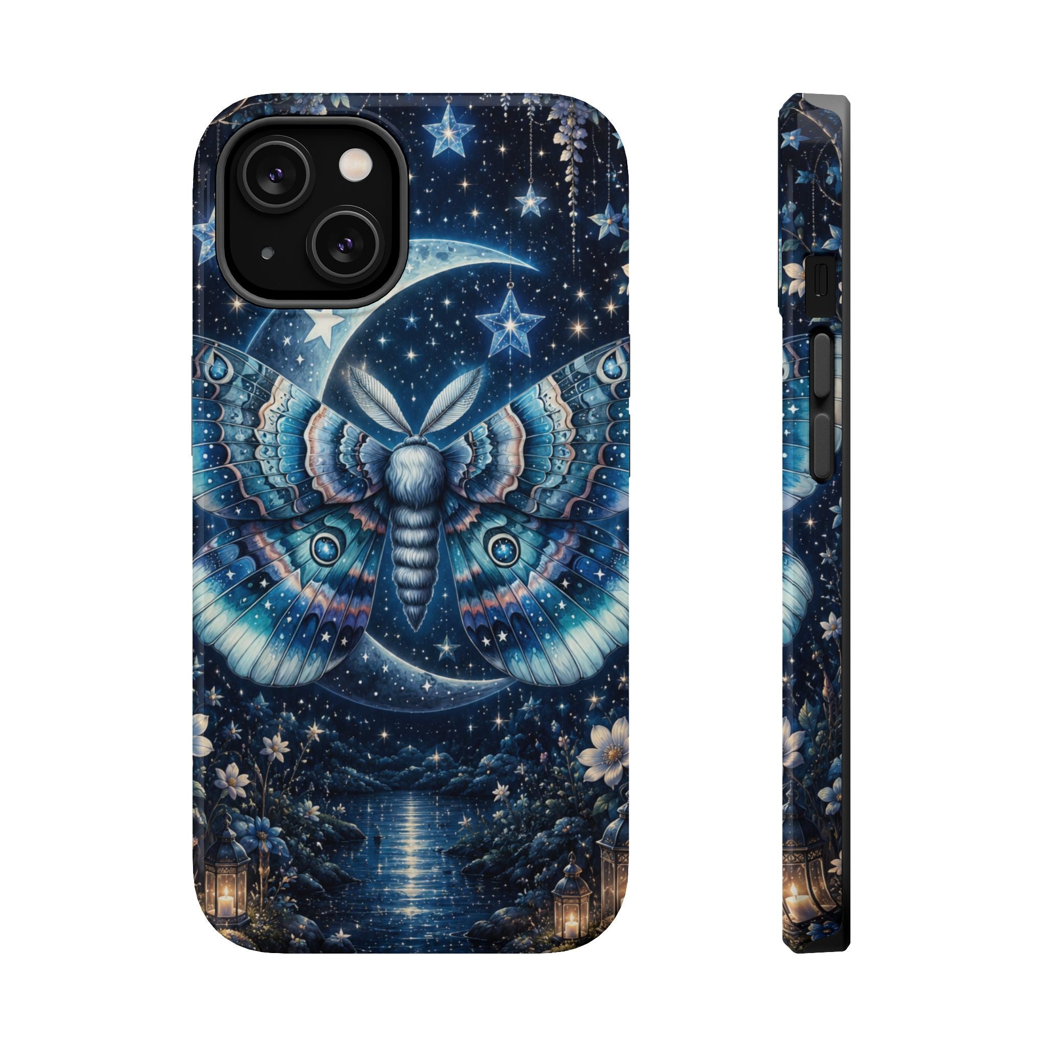 Mystic Moth Moon Phone Case – Night Sky MagSafe-Compatible Cover