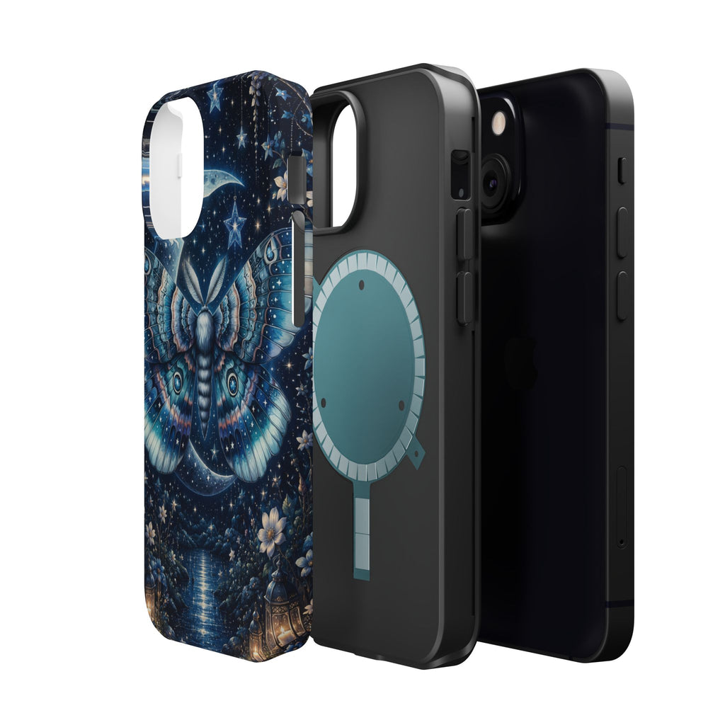 Mystic Moth Moon Phone Case – Night Sky MagSafe-Compatible Cover