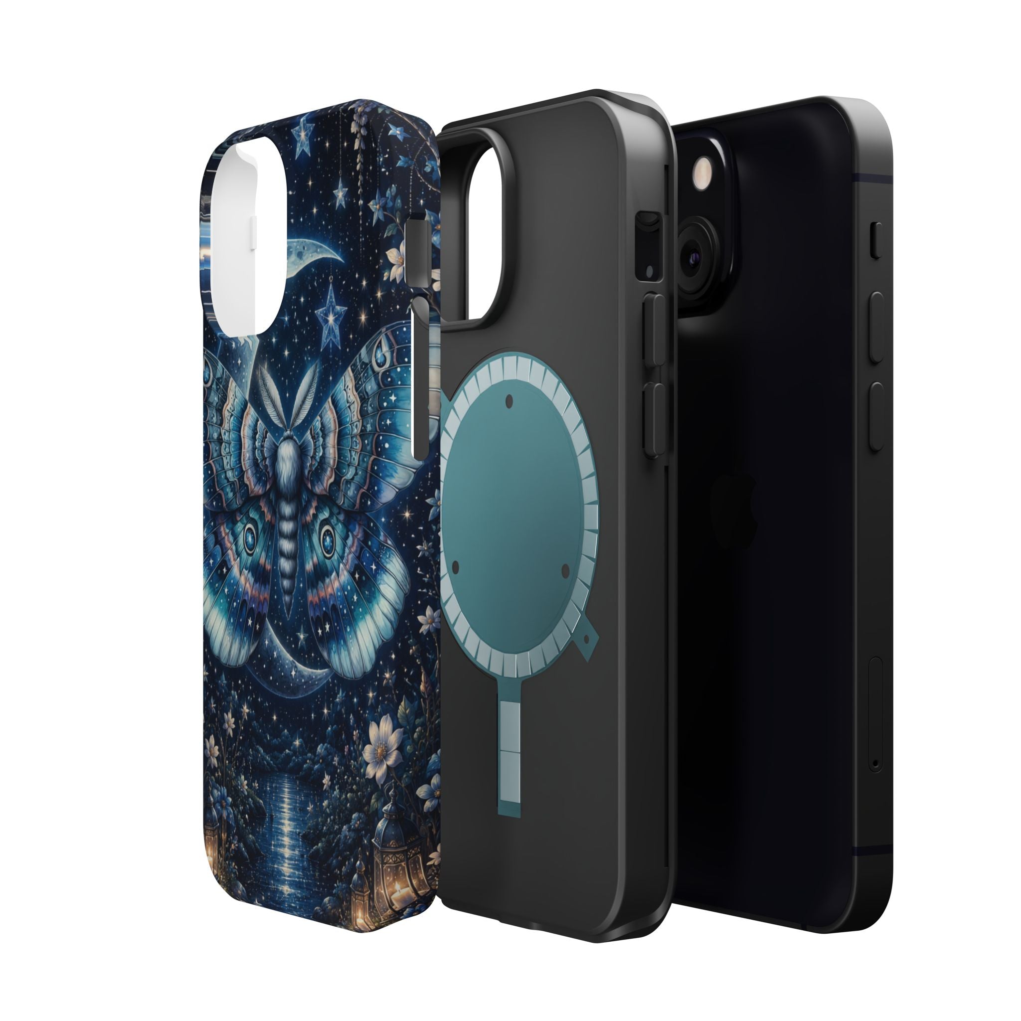 Mystic Moth Moon Phone Case – Night Sky MagSafe-Compatible Cover