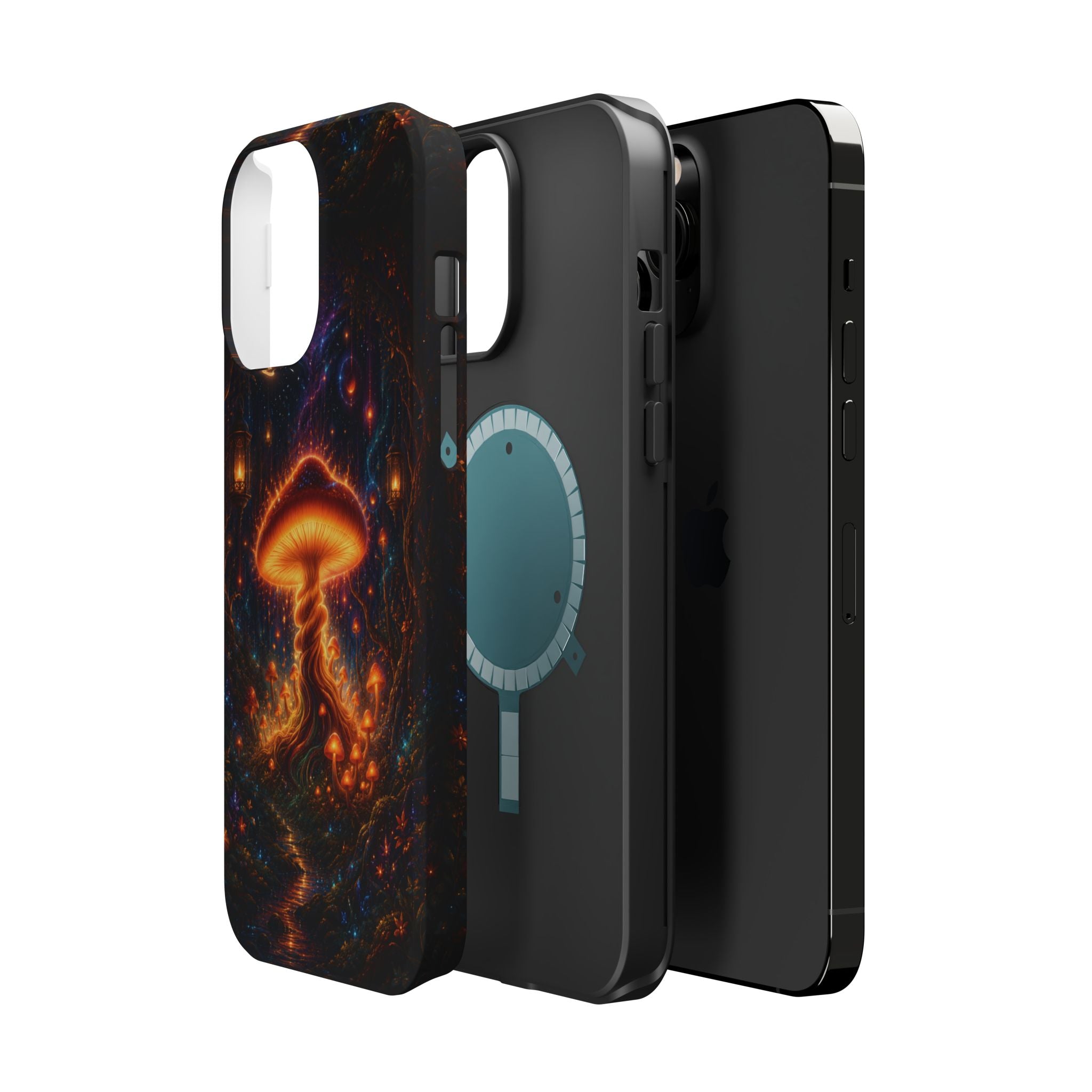 Psychedelic Glowing Mushroom Phone Case – MagSafe Galaxy Art Cover