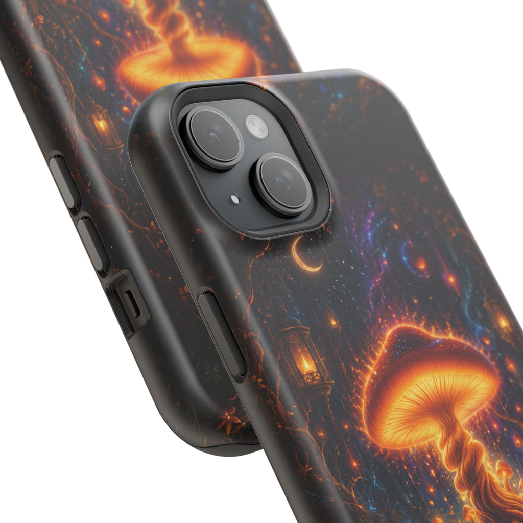 Psychedelic Glowing Mushroom Phone Case – MagSafe Galaxy Art Cover