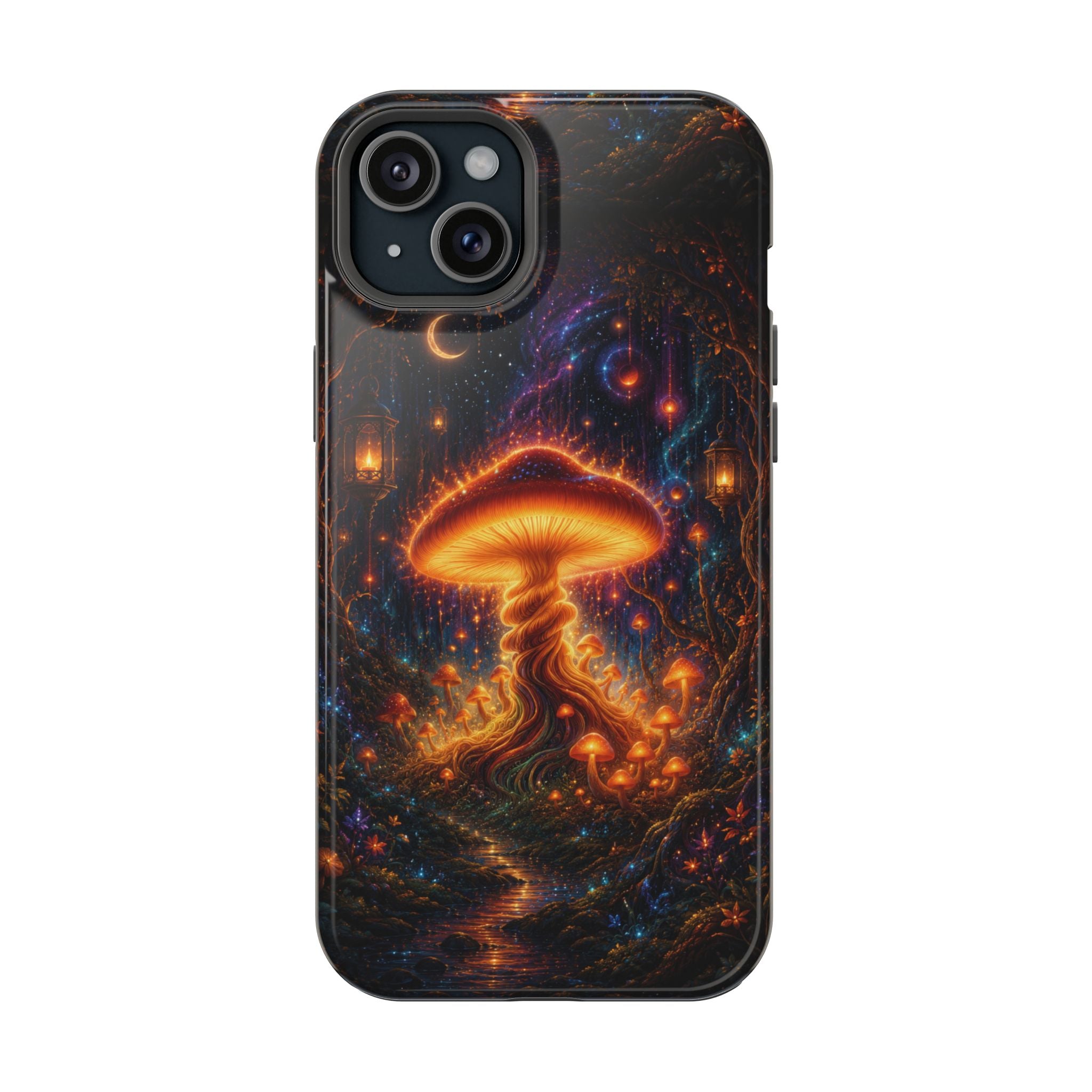Psychedelic Glowing Mushroom Phone Case – MagSafe Galaxy Art Cover
