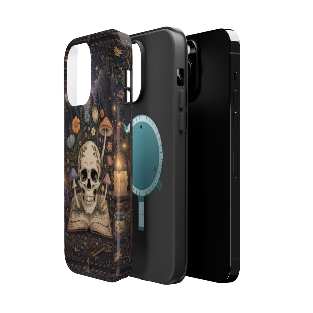 Skull & Mushroom Phone Case – Gothic MagSafe-Compatible Impact-Resistant Case