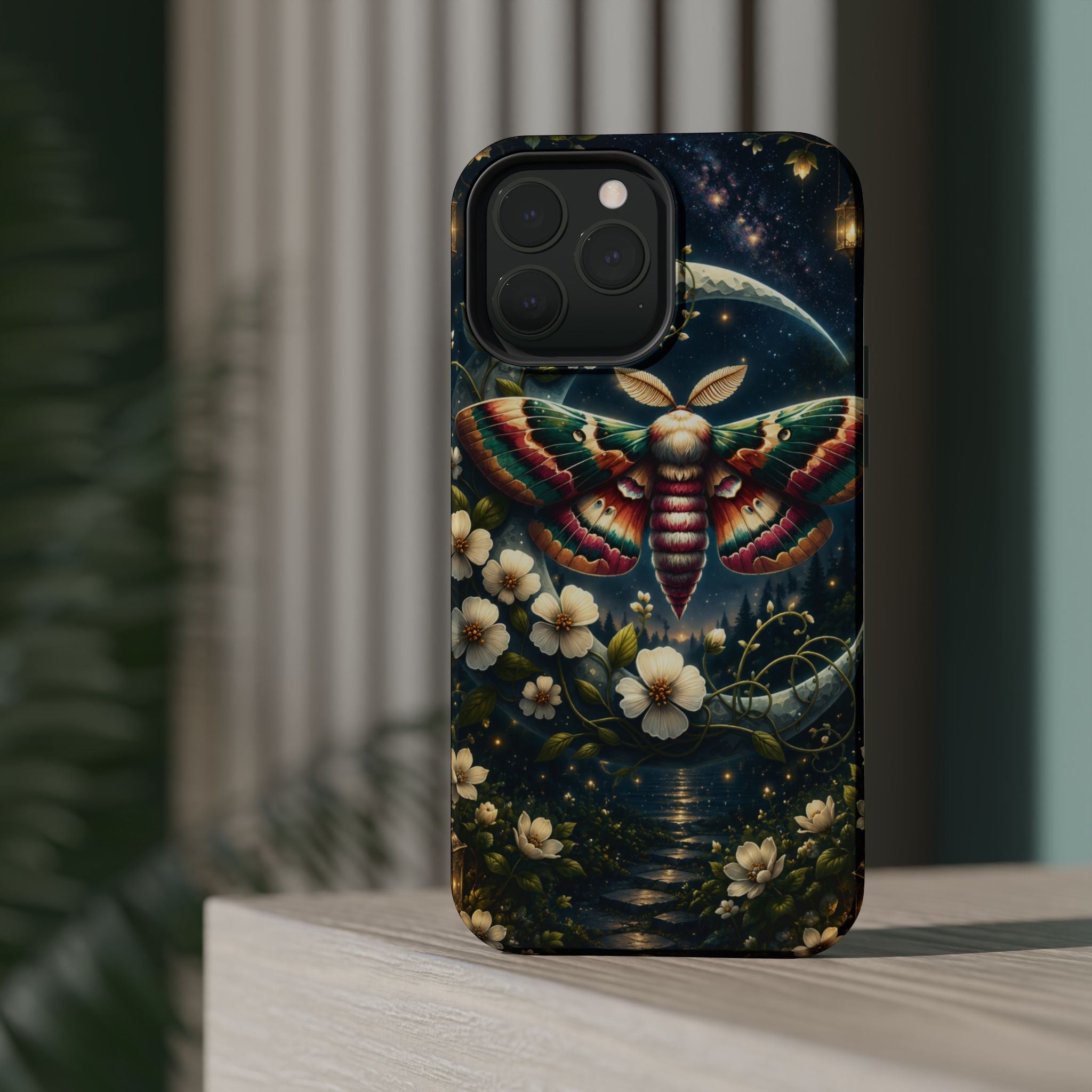 Mystic Moth Floral Nightscape Phone Case – MagSafe Cover