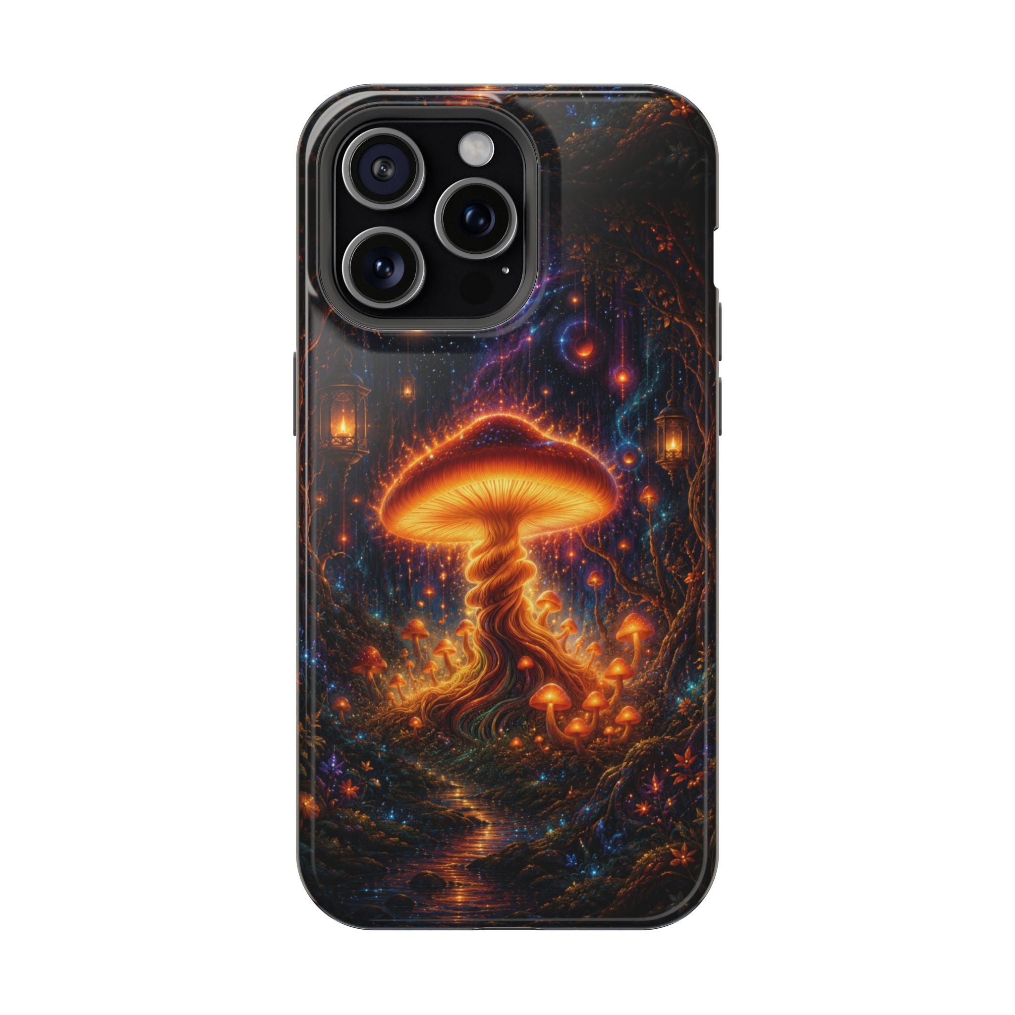 Psychedelic Glowing Mushroom Phone Case – MagSafe Galaxy Art Cover