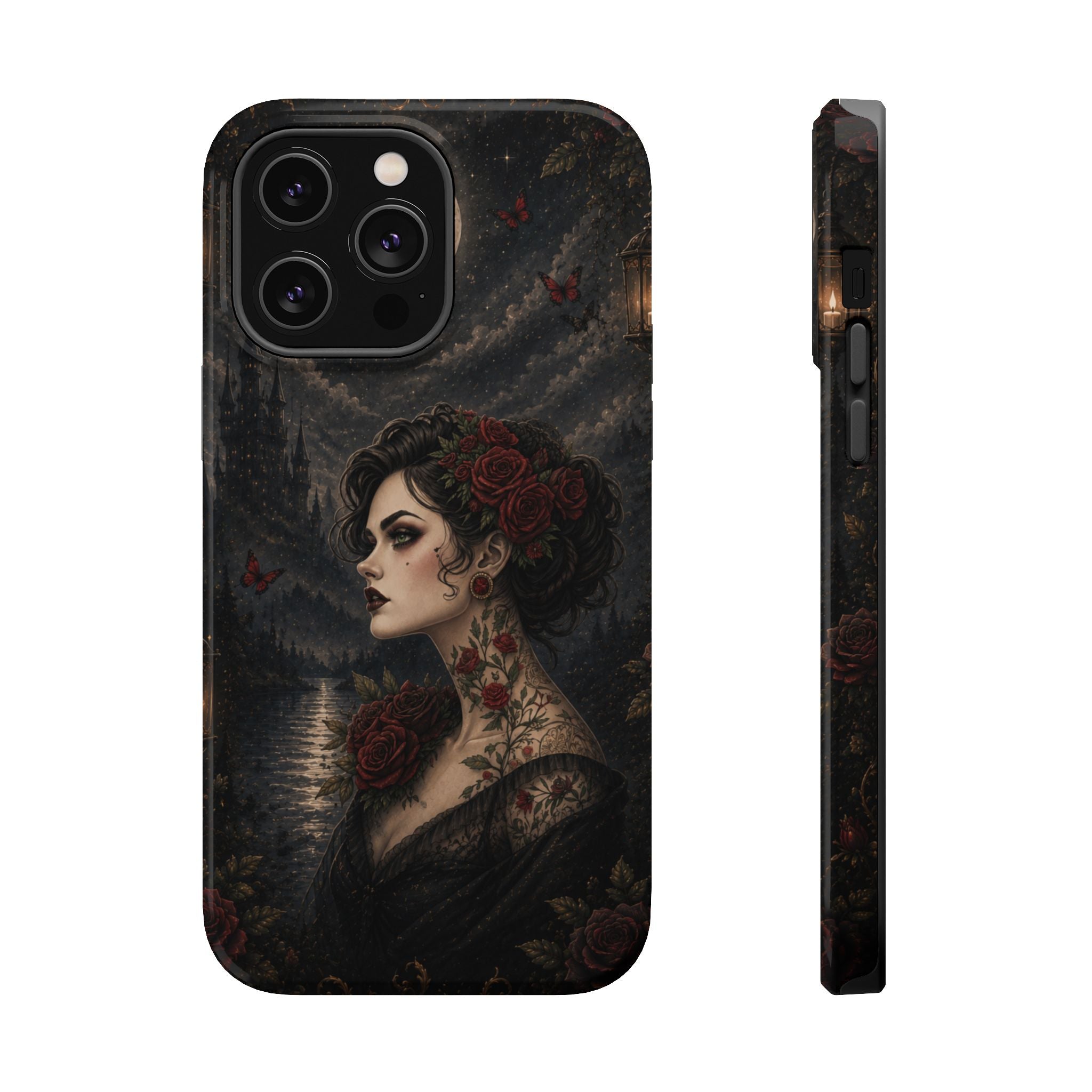 Gothic Rose Portrait Phone Case – Dark Romance MagSafe-Compatible Cover