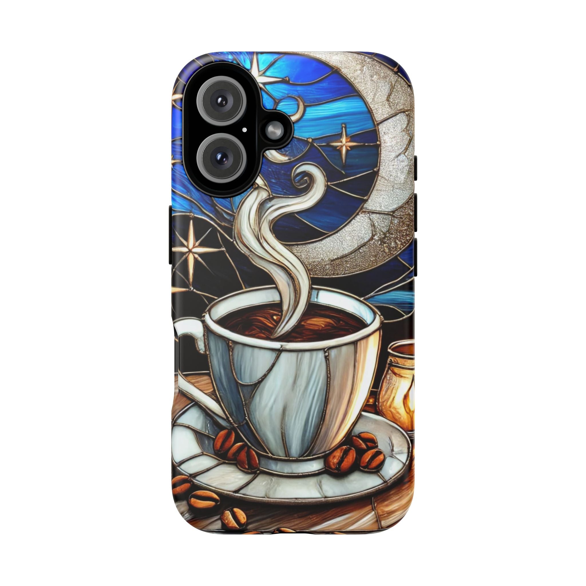 Stained Glass Coffee Phone Case – Cozy Artistic Design for Coffee Lovers