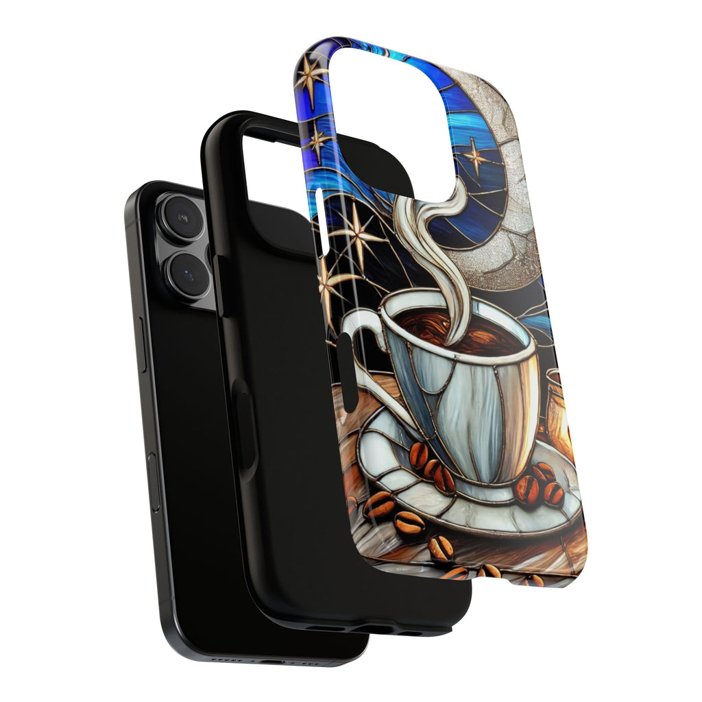 Stained Glass Coffee Phone Case – Cozy Artistic Design for Coffee Lovers