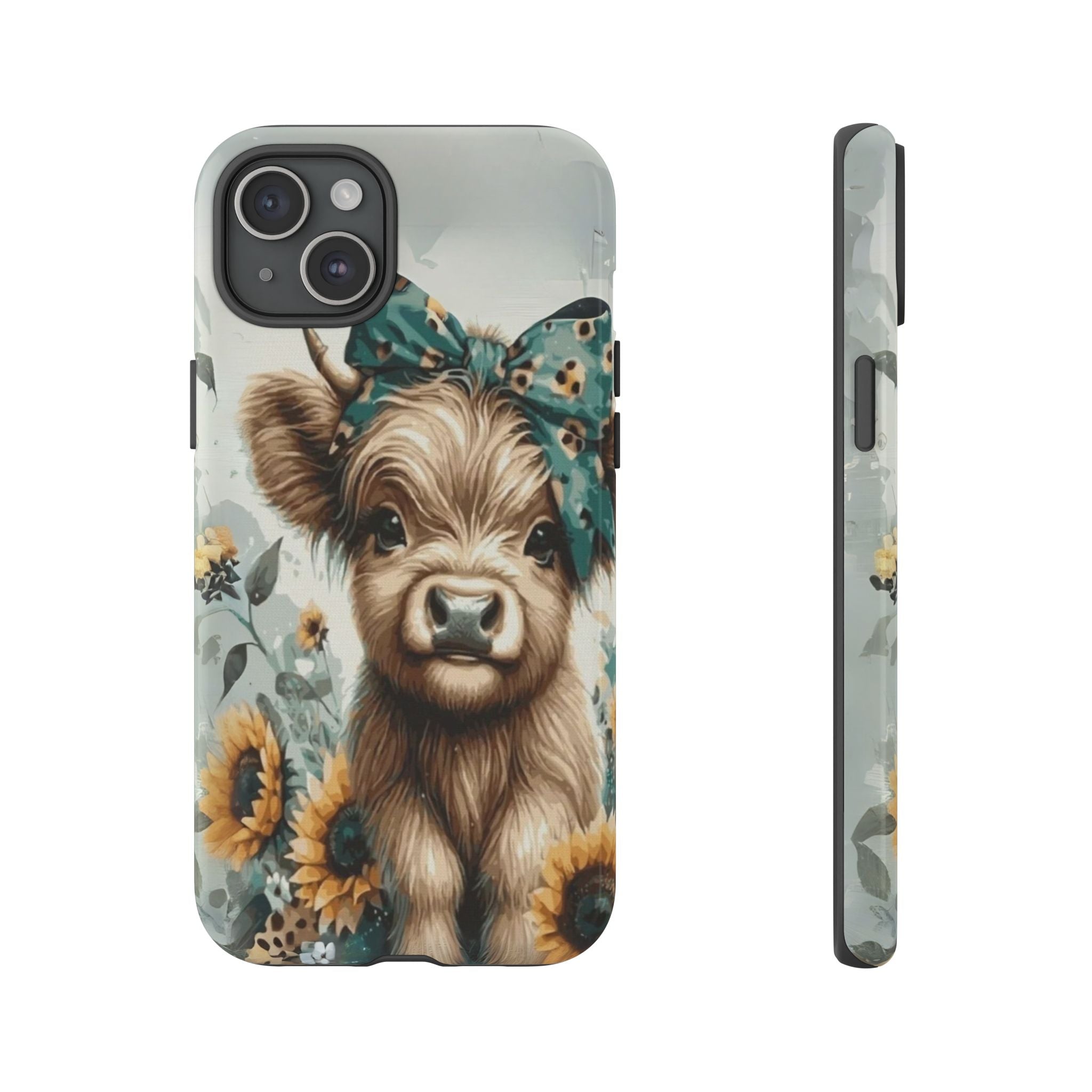 Adorable Cow Phone Case – Floral Farmhouse Design, Cute Animal Lover Gift