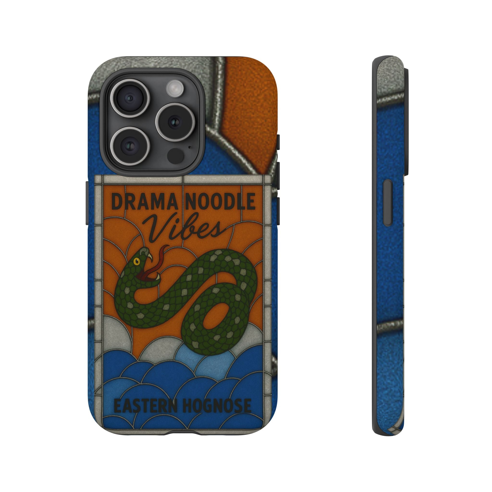 Stained Glass Snake Phone Case – Vibrant Drama Noodle Aesthetic Cover