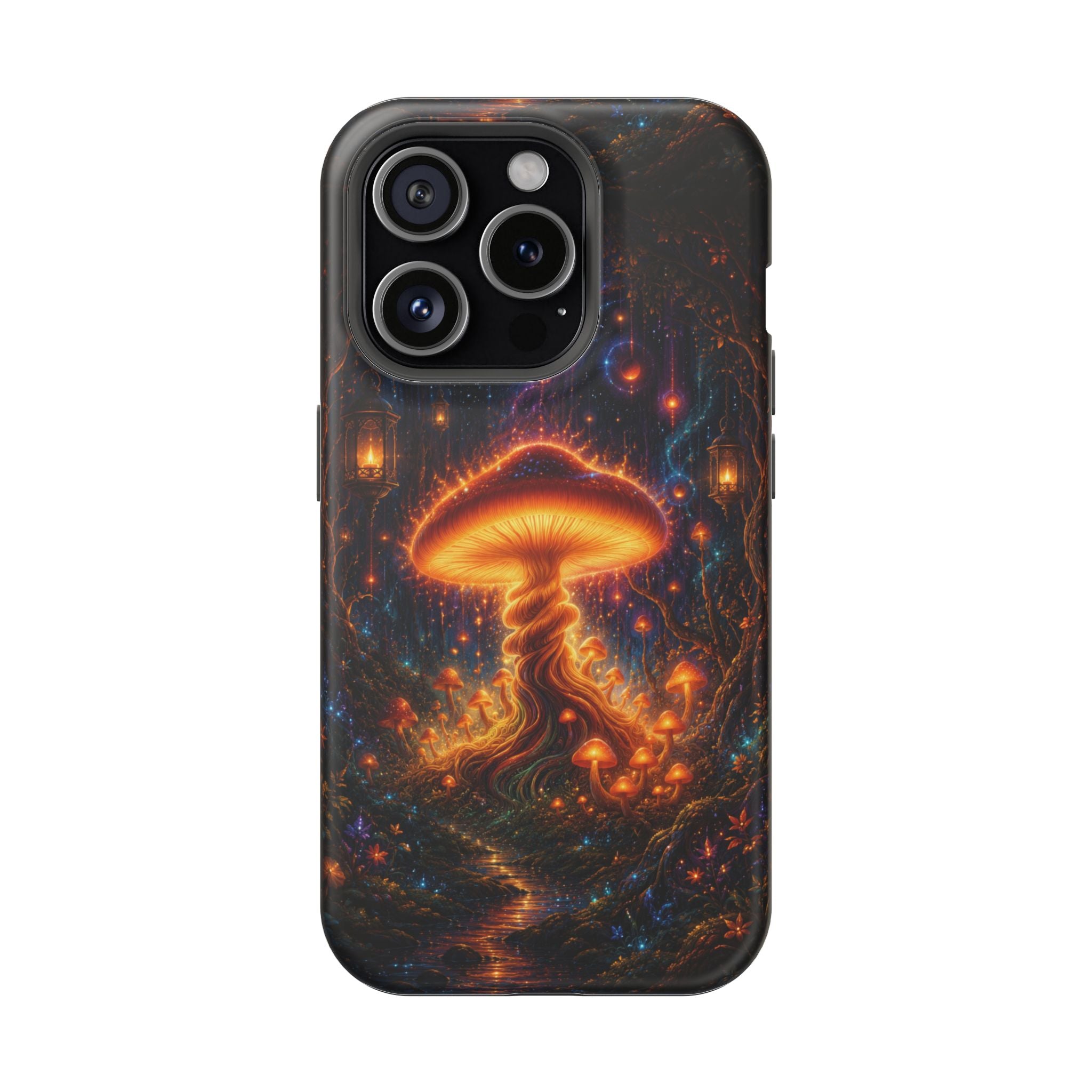 Psychedelic Glowing Mushroom Phone Case – MagSafe Galaxy Art Cover
