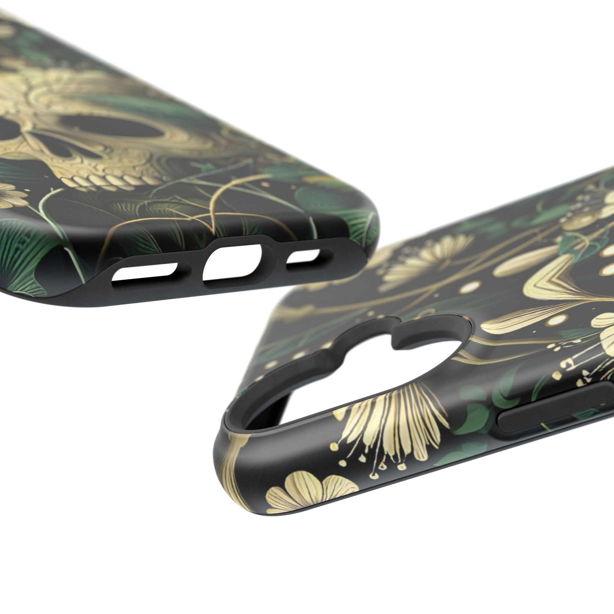 Floral Skull Phone Case – Botanical Gothic MagSafe-Compatible Cover