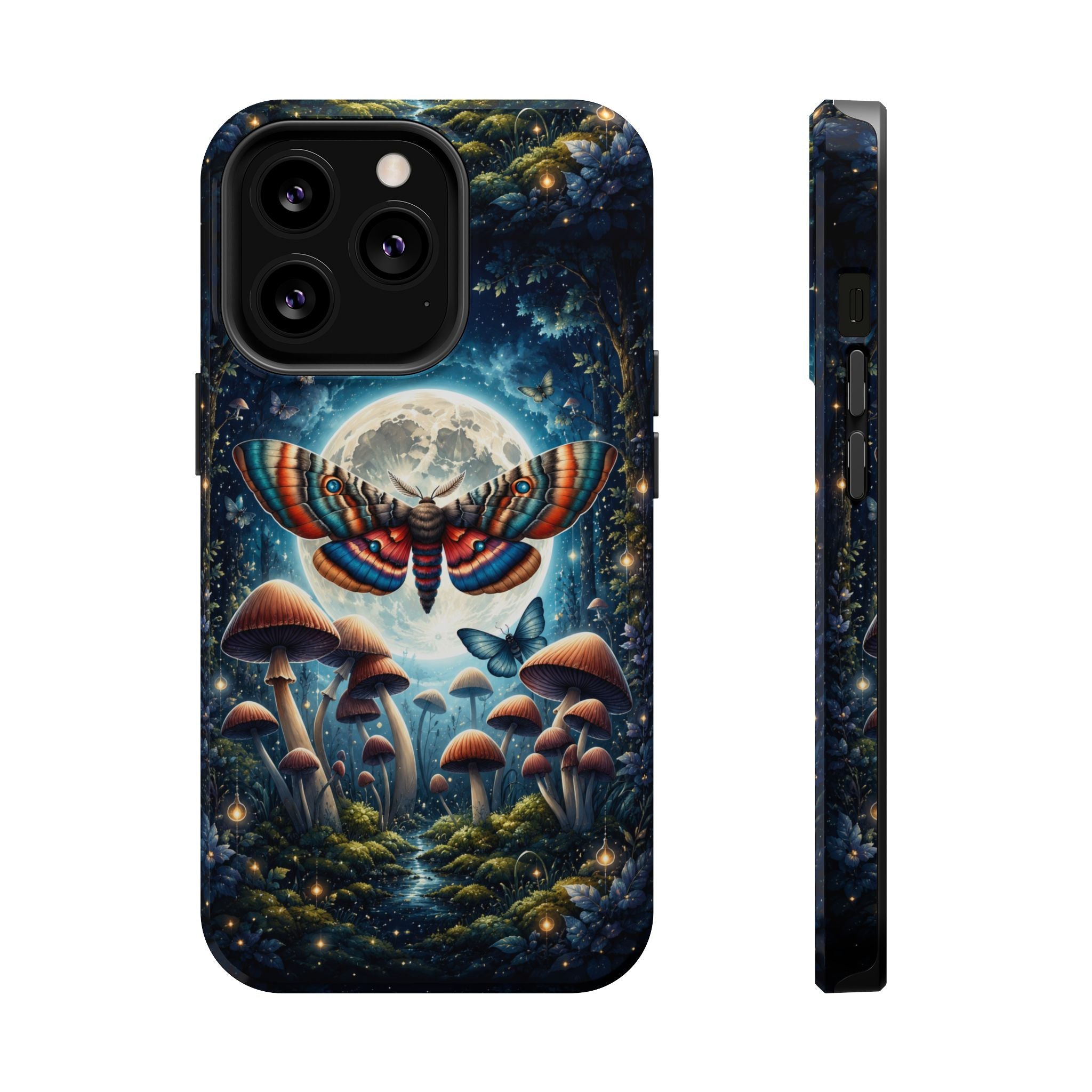 Mystic Moth Moon Phone Case – Whimsical MagSafe-Compatible Cover