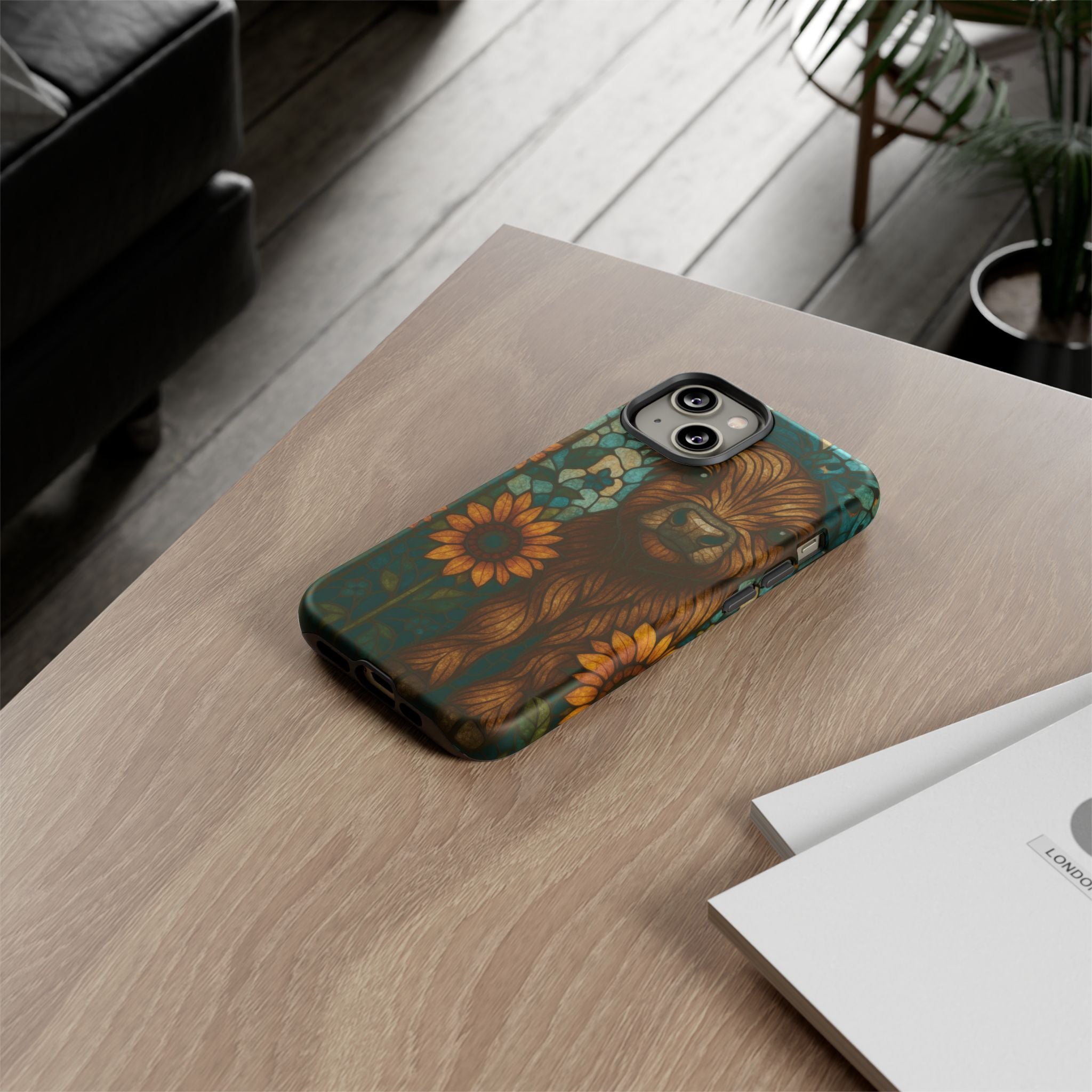 Stained Glass Baby Cow Phone Case – Sunflower Farmhouse Animal Design