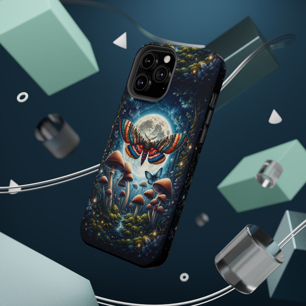 Mystic Moth Moon Phone Case – Whimsical MagSafe-Compatible Cover