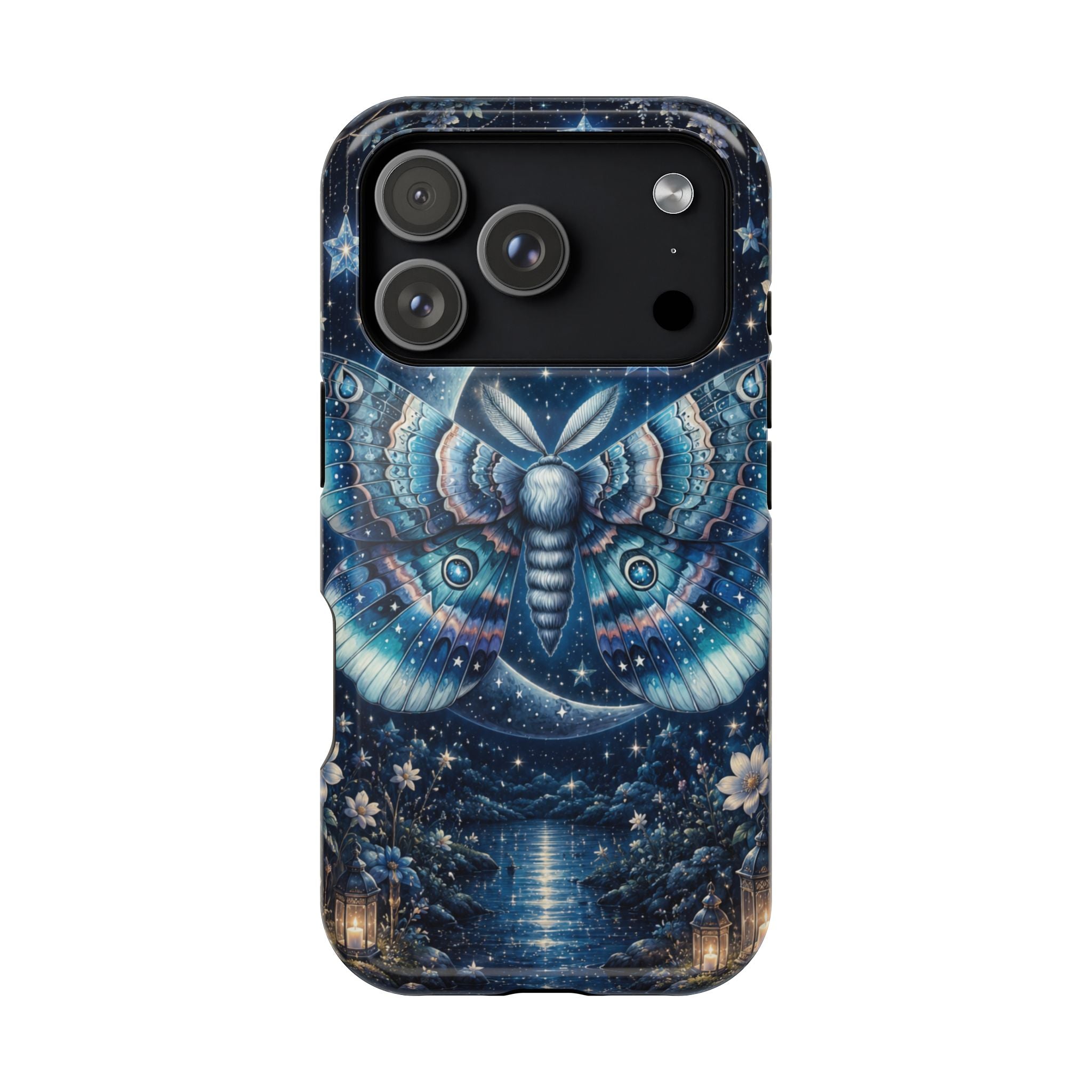 Mystic Moth Moon Phone Case – Night Sky MagSafe-Compatible Cover