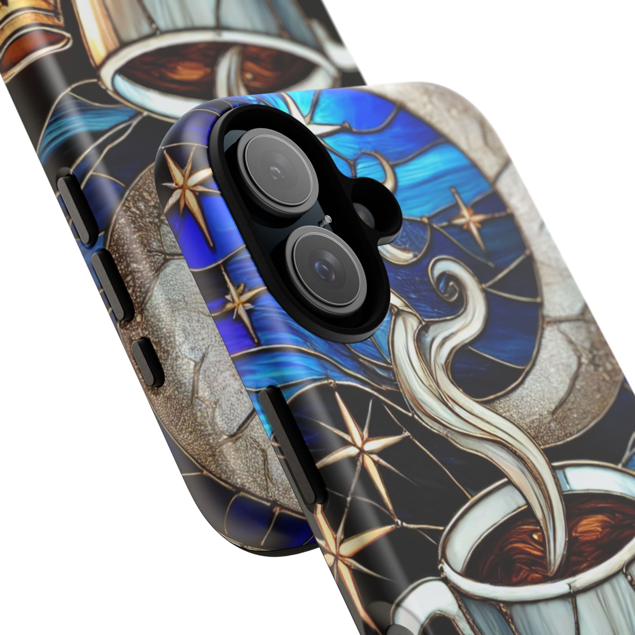 Stained Glass Coffee Phone Case – Cozy Artistic Design for Coffee Lovers