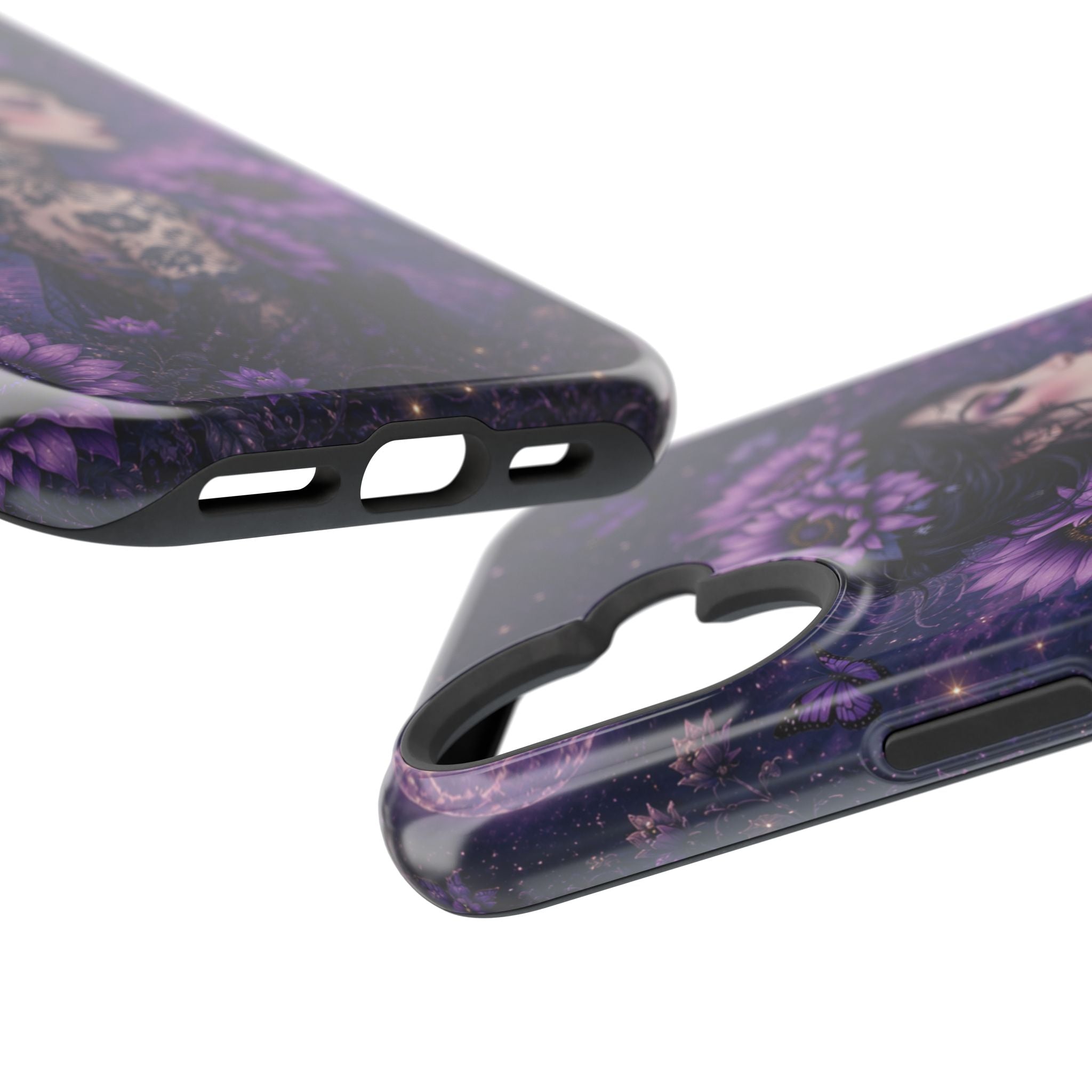 Gothic Floral Woman Phone Case – Dark Botanical MagSafe-Compatible Cover