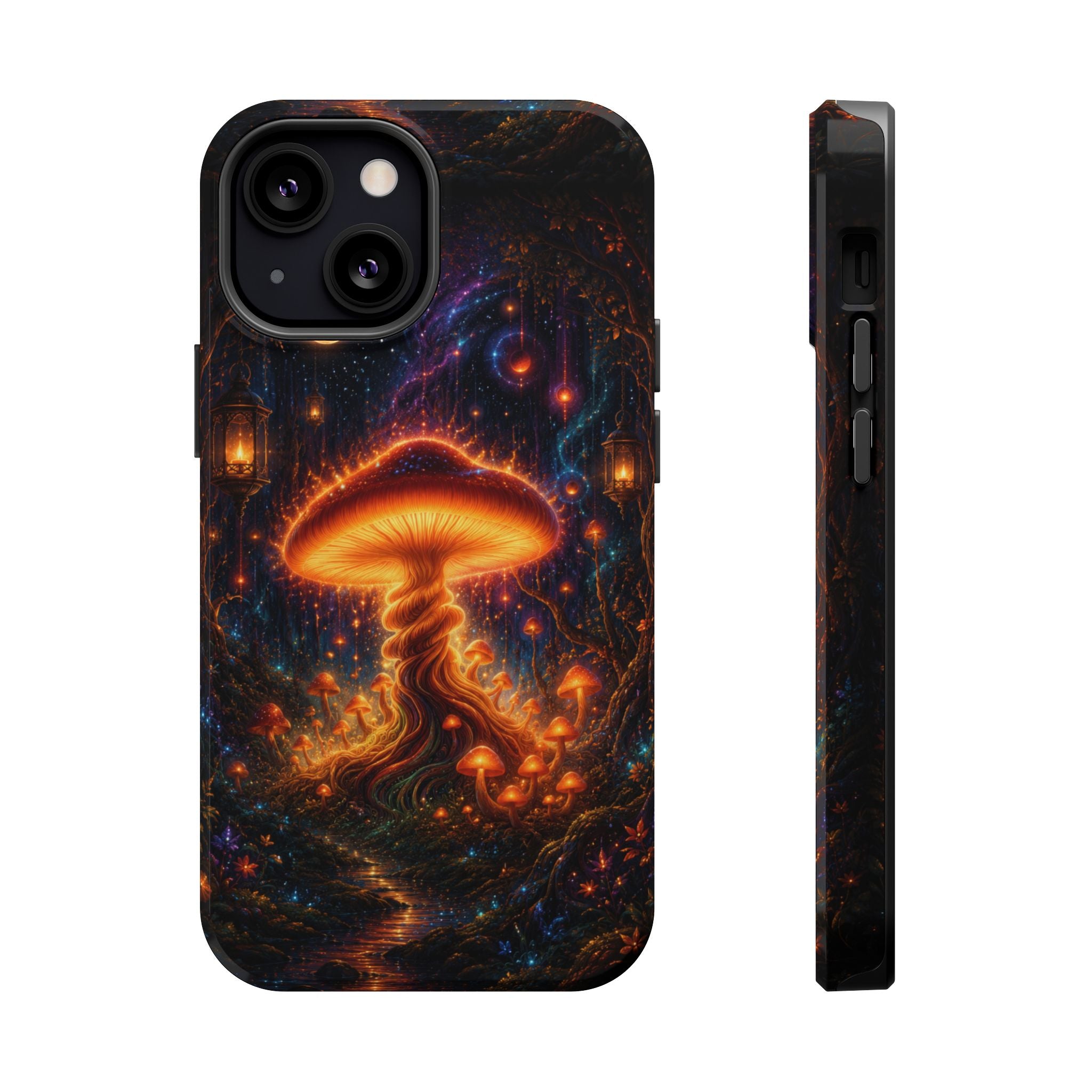 Psychedelic Glowing Mushroom Phone Case – MagSafe Galaxy Art Cover