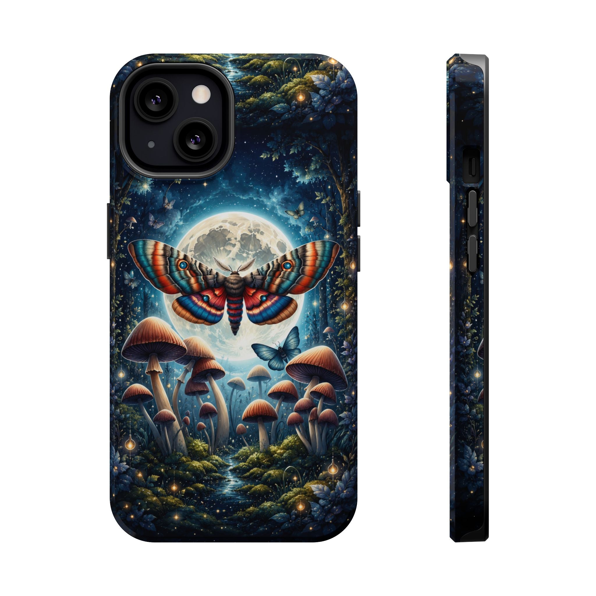 Mystic Moth Moon Phone Case – Whimsical MagSafe-Compatible Cover