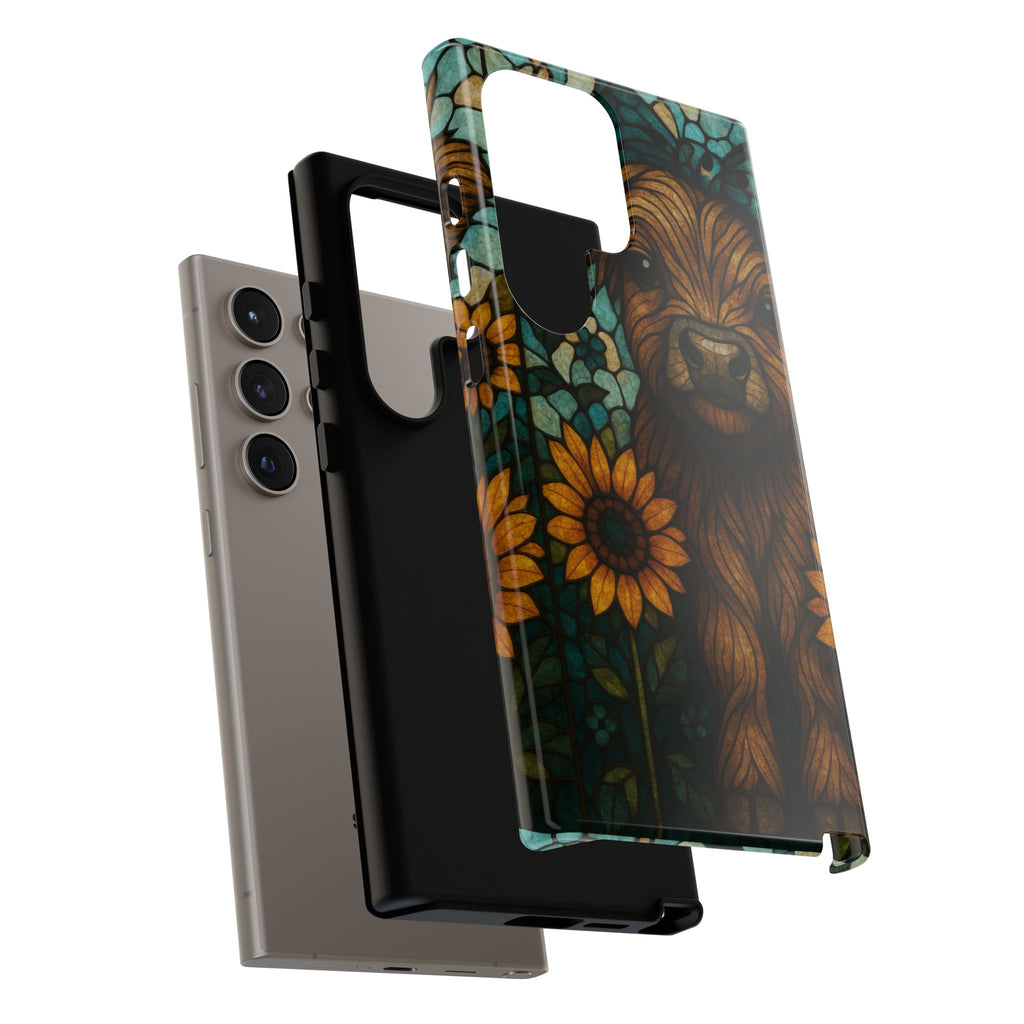 Stained Glass Baby Cow Phone Case – Sunflower Farmhouse Animal Design