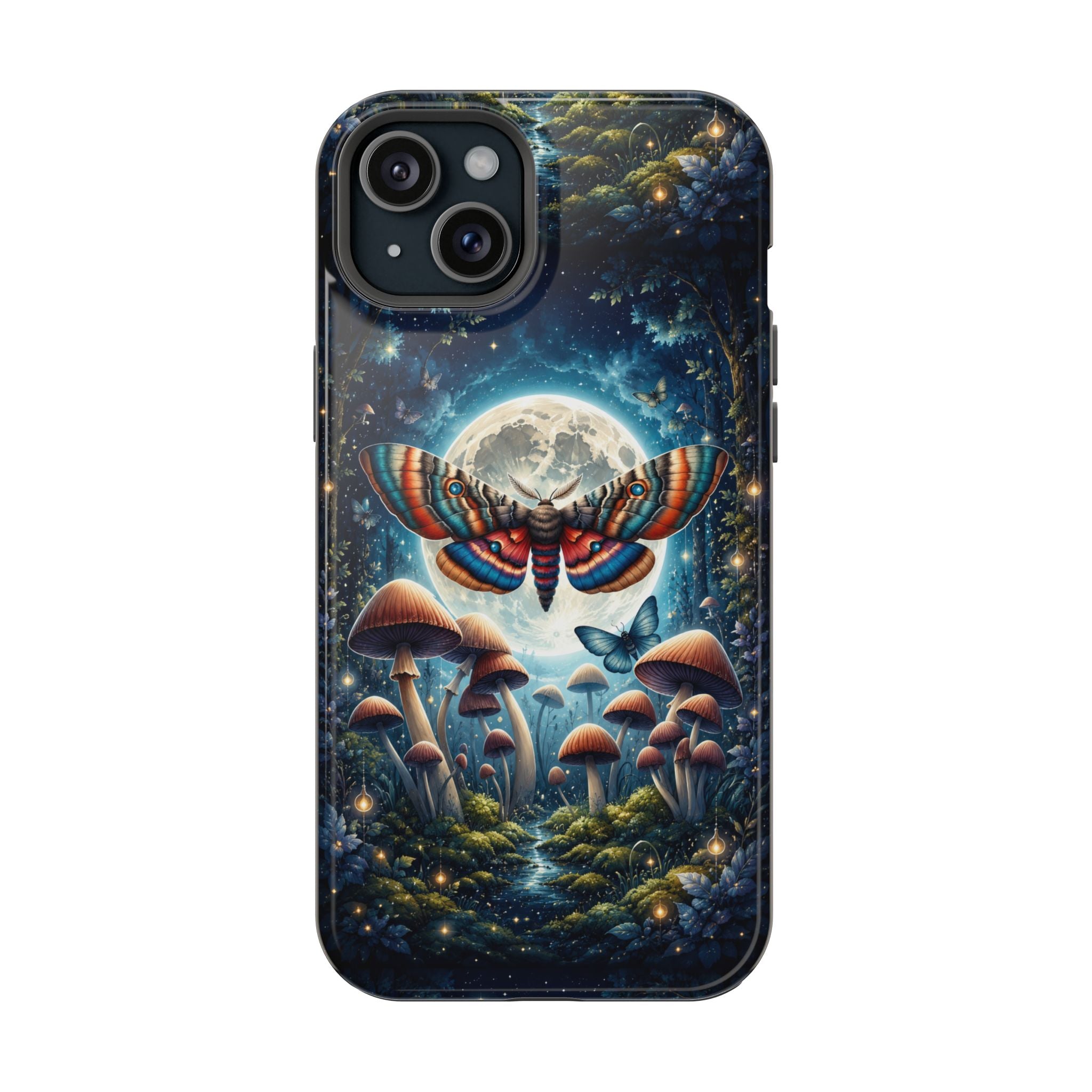 Mystic Moth Moon Phone Case – Whimsical MagSafe-Compatible Cover