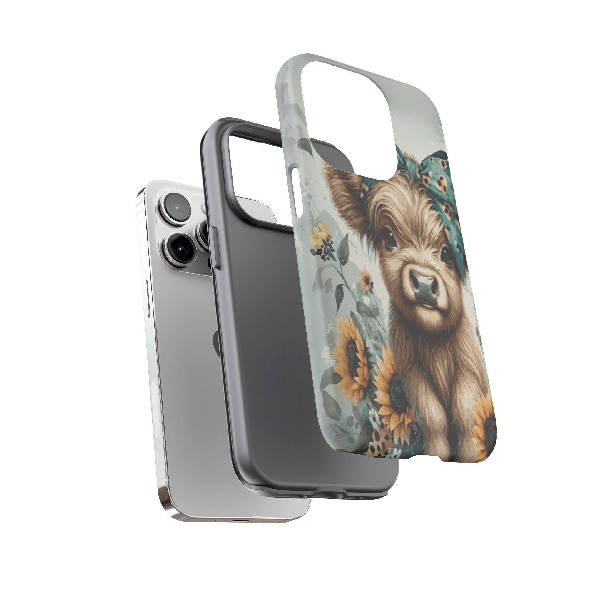Adorable Cow Phone Case – Floral Farmhouse Design, Cute Animal Lover Gift