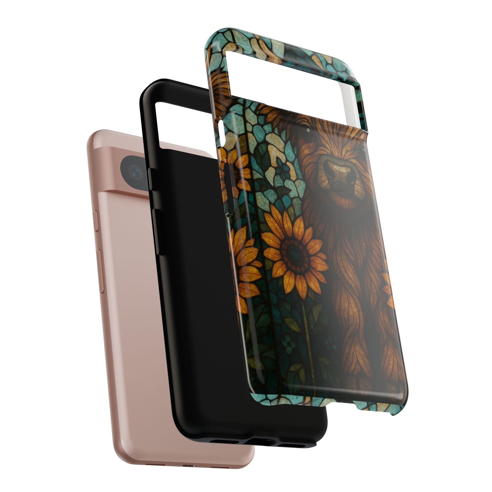 Stained Glass Baby Cow Phone Case – Sunflower Farmhouse Animal Design
