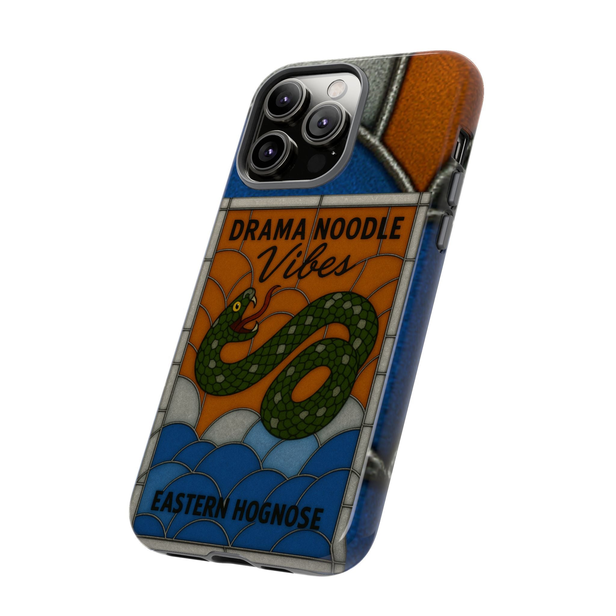 Stained Glass Snake Phone Case – Vibrant Drama Noodle Aesthetic Cover
